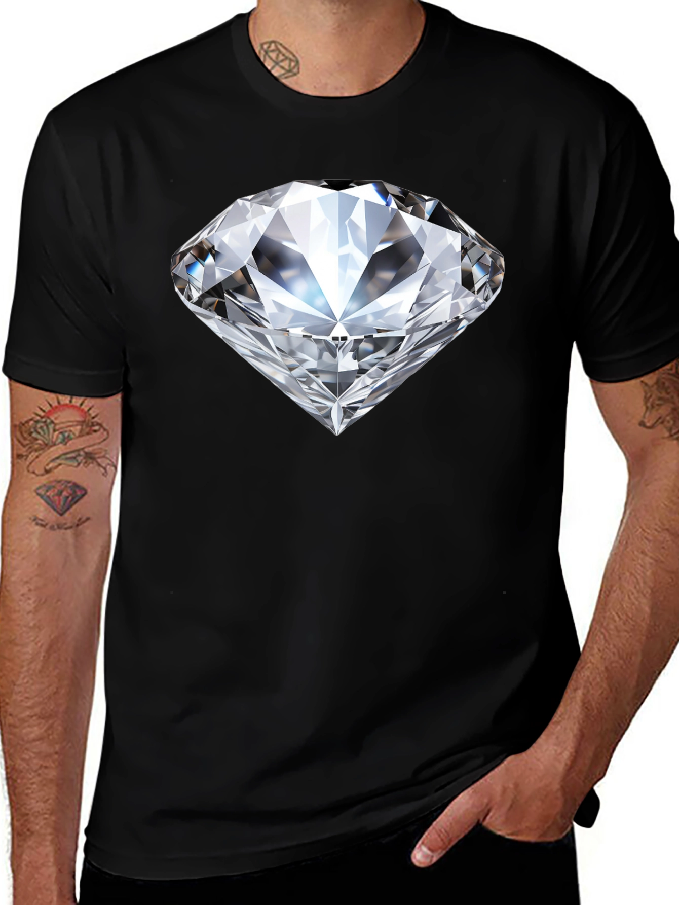 Variant 26 of Diamond Graphic Black T-Shirt