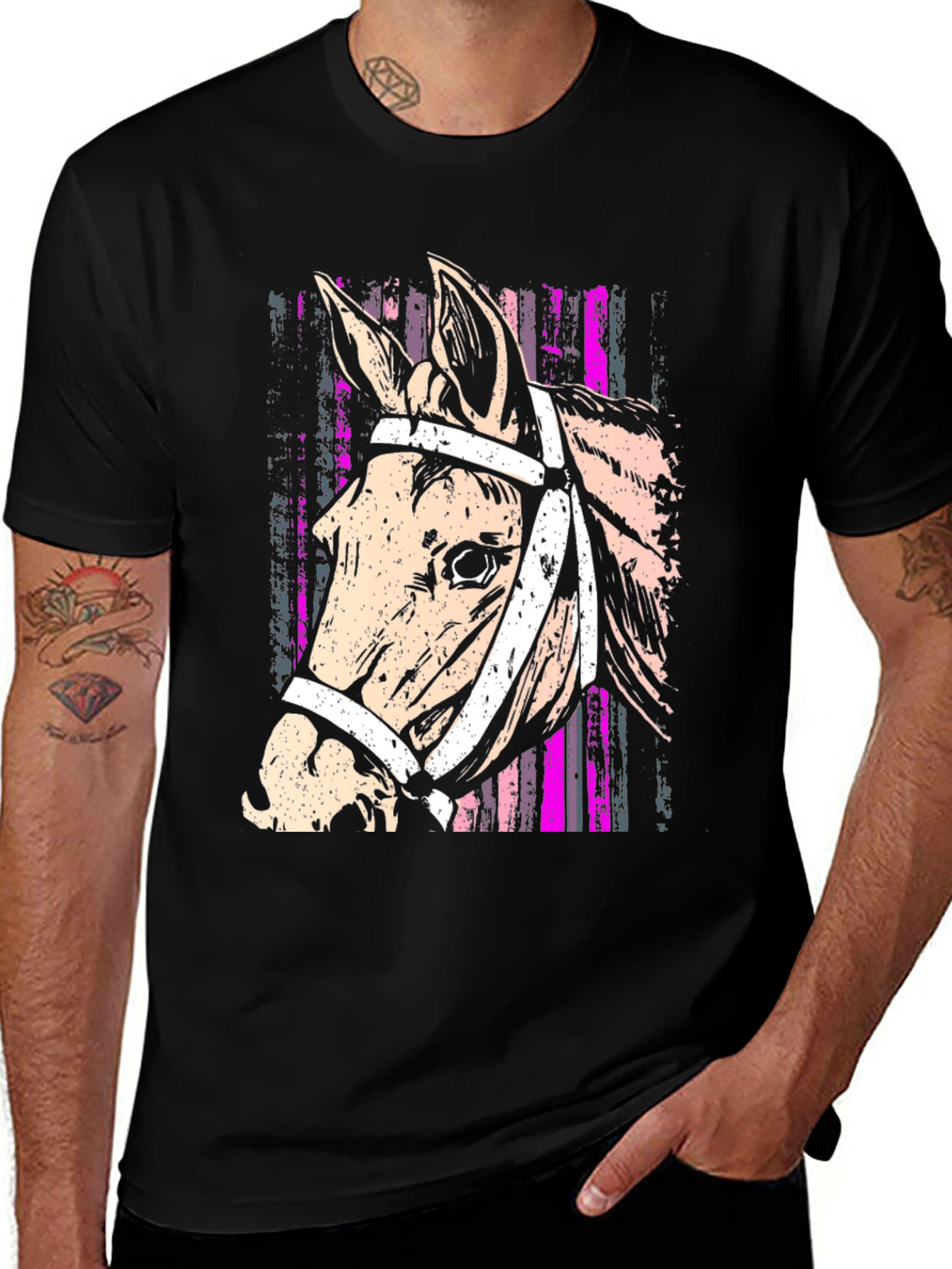 Variant 25 of Horse Head Graphic Tee - Stylish Equestrian Design