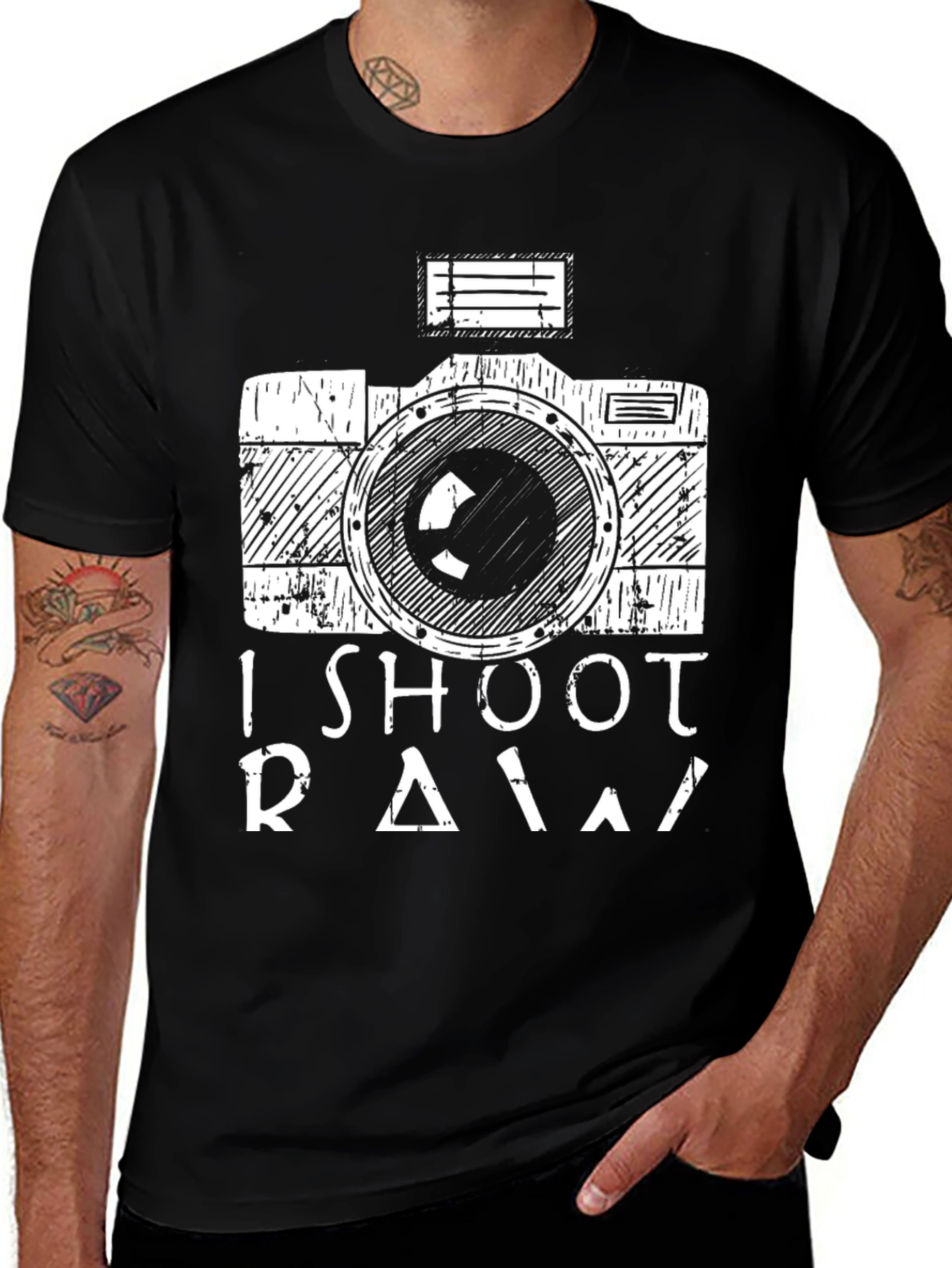 Variant 17 of I Shoot RAW Camera Graphic Tee
