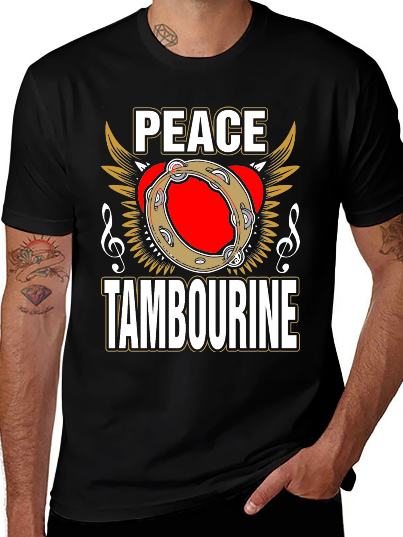Variant 6 of Peace Tambourine Graphic Tee