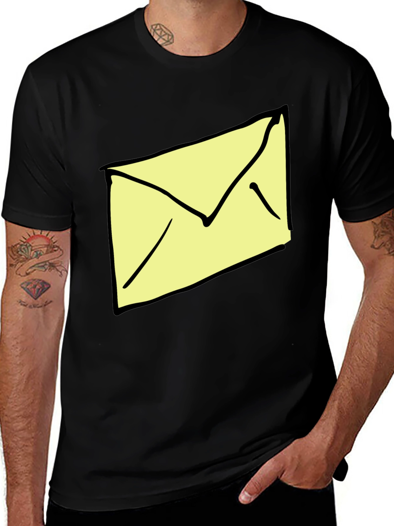 Variant 3 of Envelope Graphic Black T-Shirt