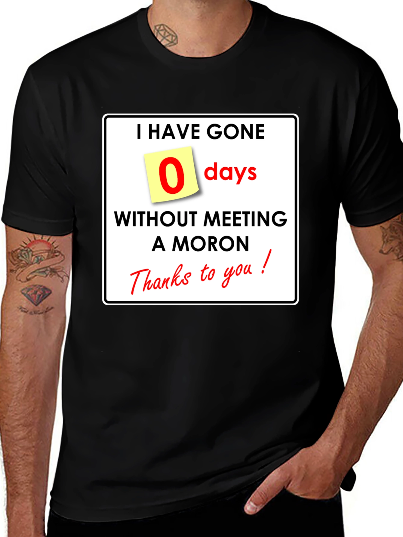 Variant 25 of I Have Gone 0 Days Without Meeting A Moron T-Shirt