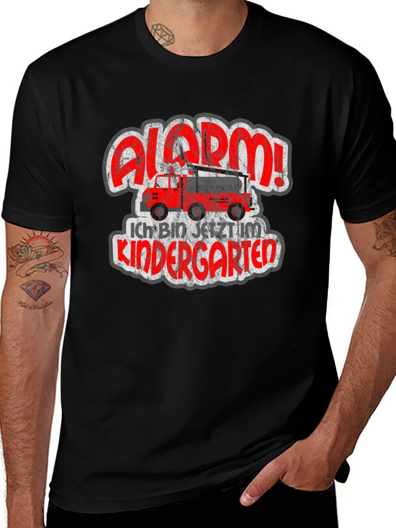 Alarm! Kindergarten Fire Truck T-Shirt