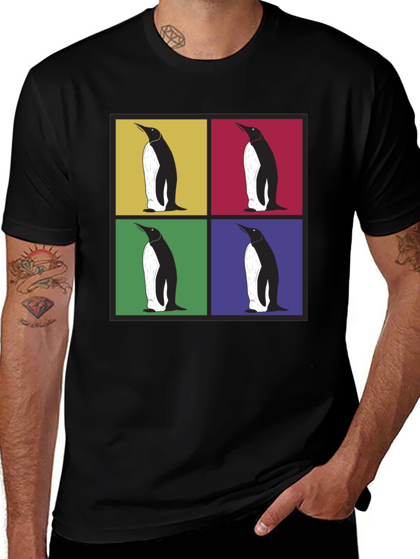 Variant 28 of Pop Art Penguin T-Shirt - Graphic Tee
