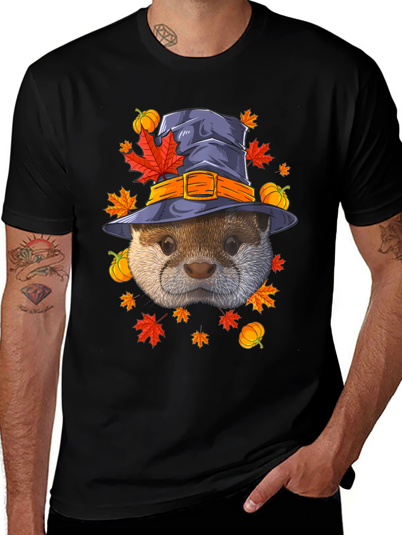 Variant 7 of Otter in Witch Hat Halloween T-Shirt