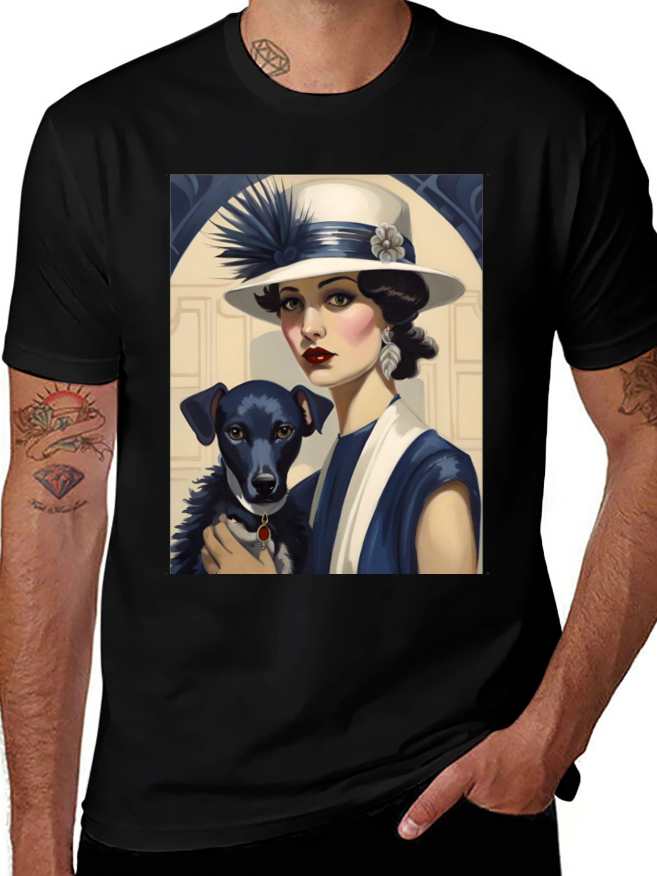 Variant 22 of Vintage Lady and Dog Graphic Tee