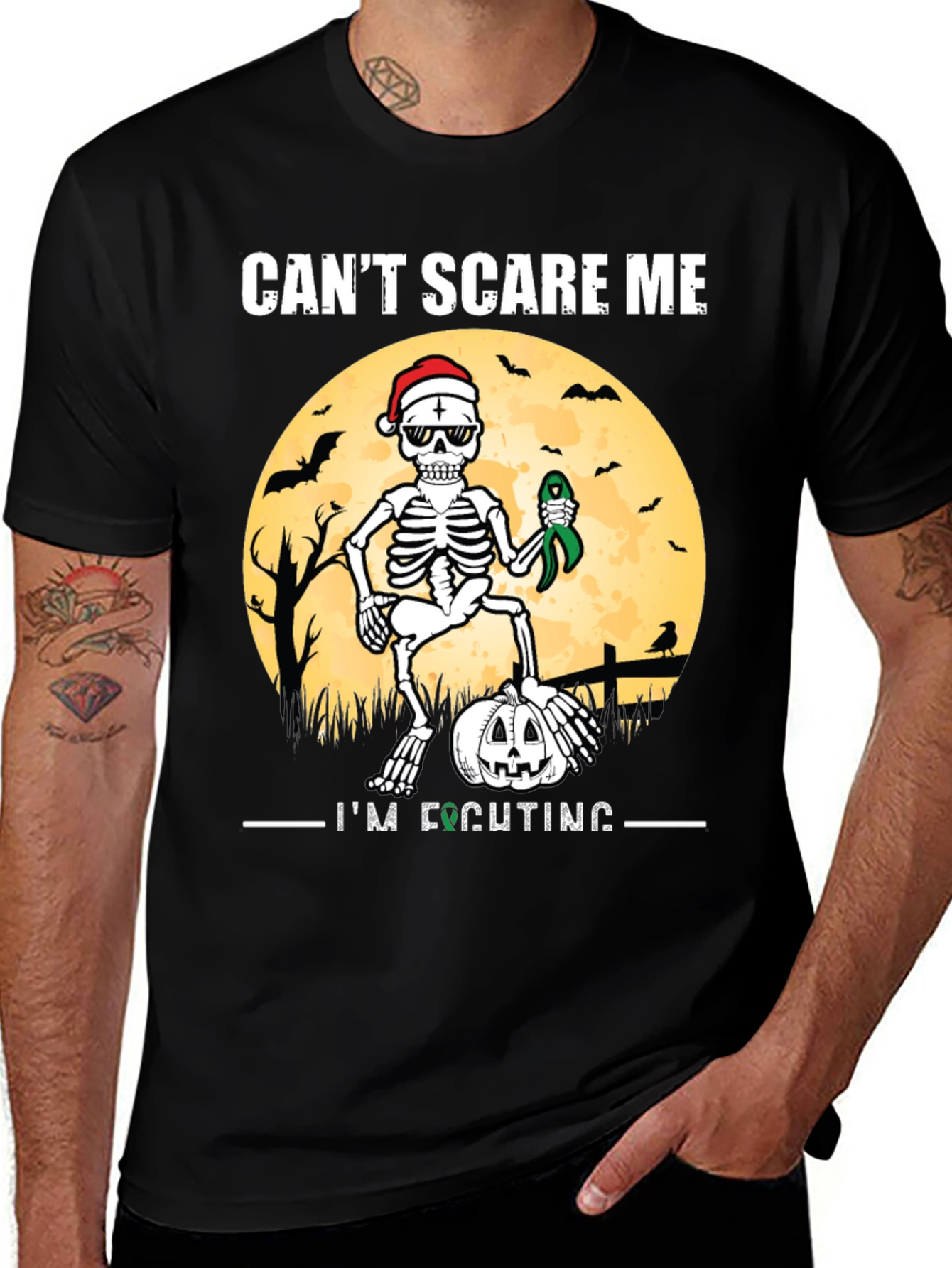 Can't Scare Me I'm Fighting Halloween Skeleton T-Shirt