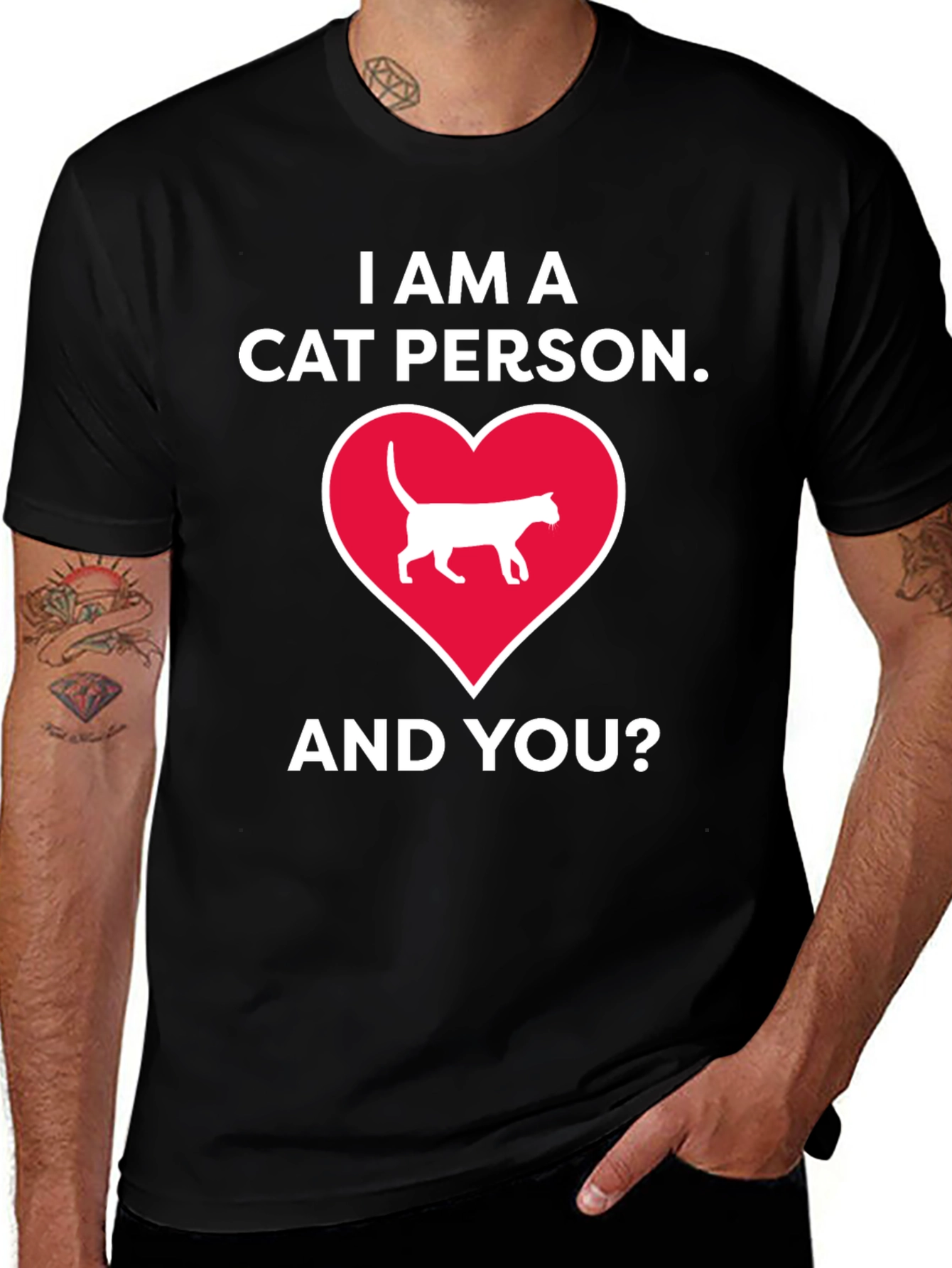 Variant 27 of Cat Person T-Shirt - Heart Design