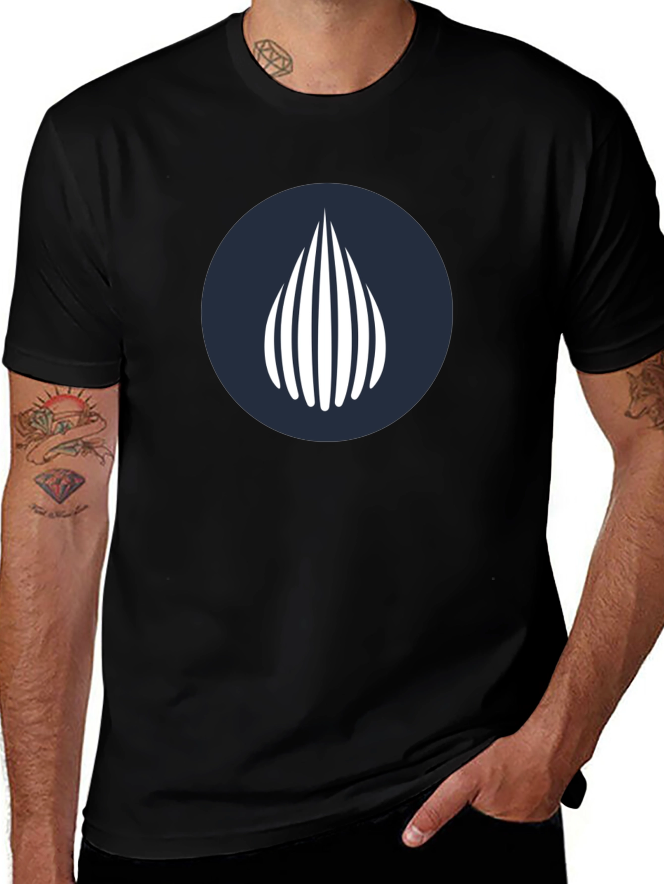 Variant 6 of Modern Graphic Tee - Geometric Waterdrop Design