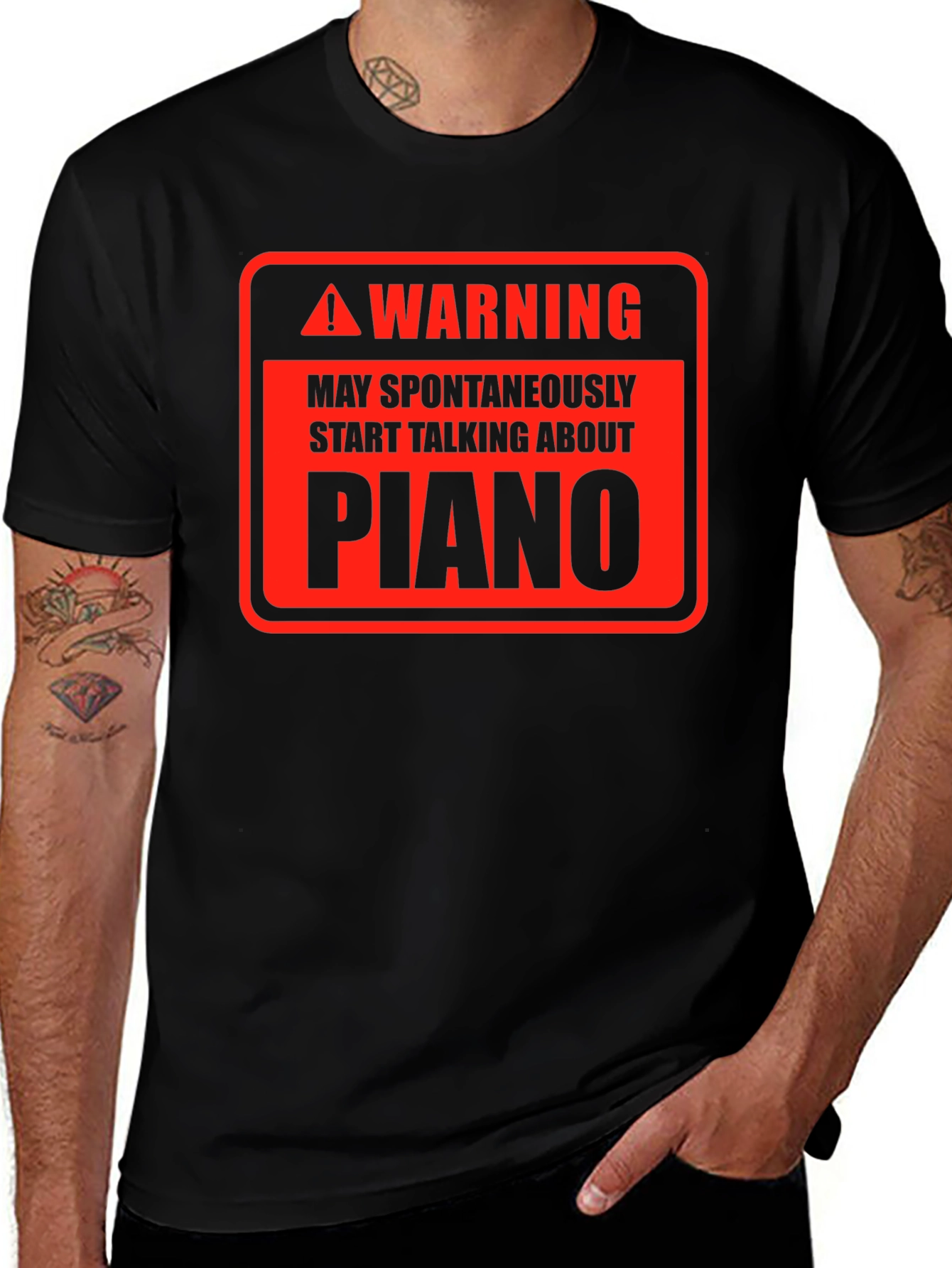 Variant 17 of Warning Piano T-Shirt - Spontaneous Musicality