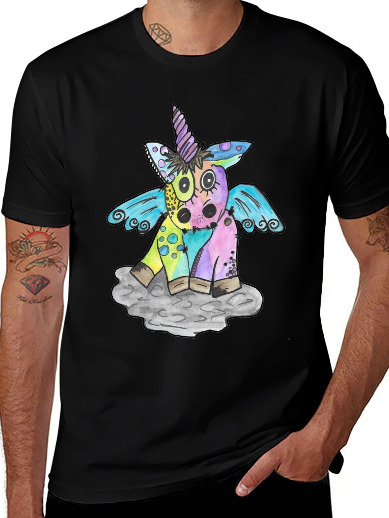 Variant 14 of Whimsical Unicorn Graphic Tee - Unique Colorful Design