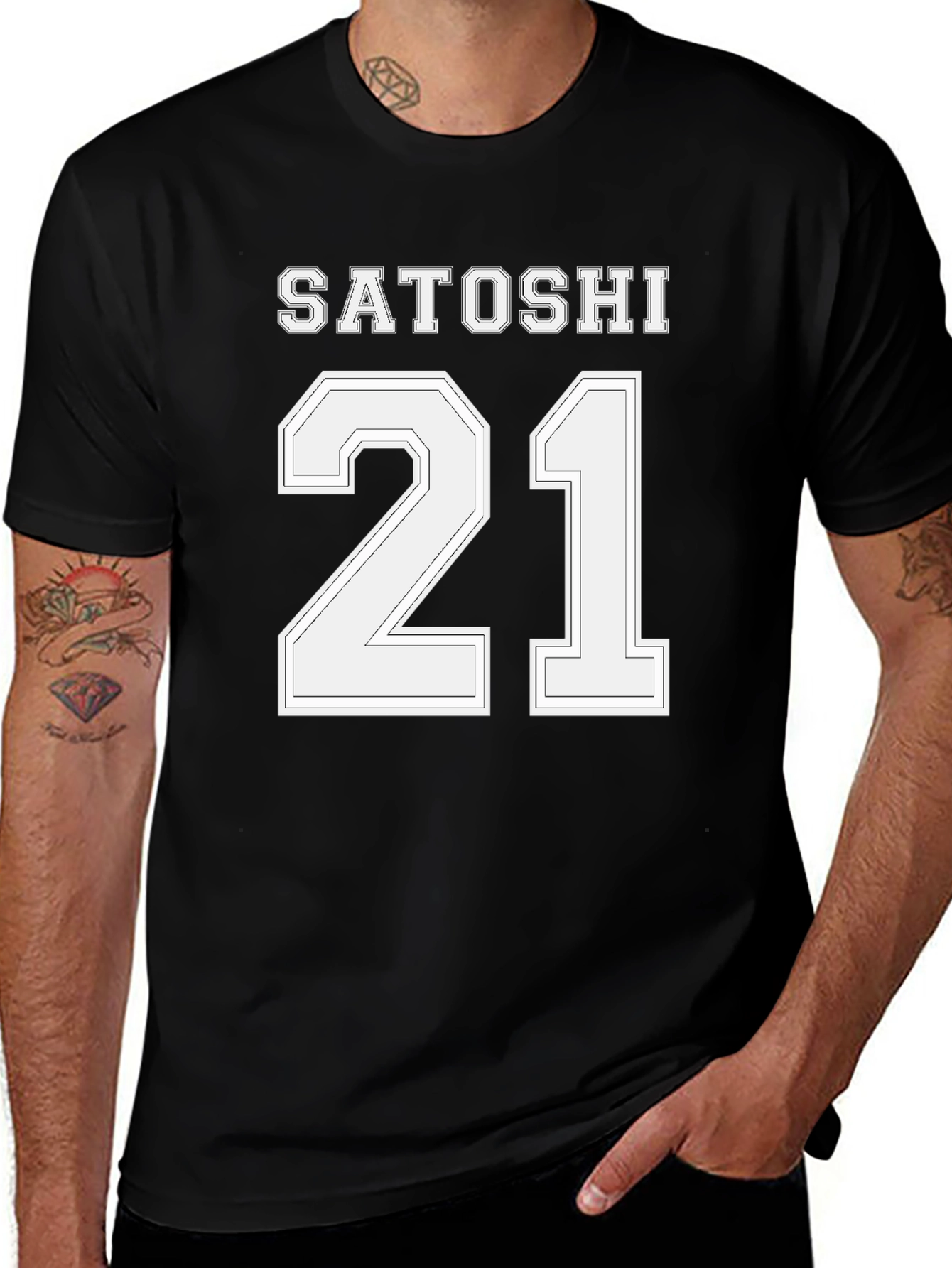 Variant 16 of Satoshi 21 Black T-Shirt - Crypto Enthusiast Apparel