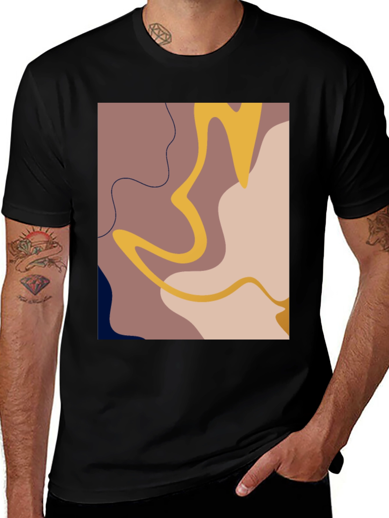 Variant 2 of Abstract Graphic Print T-Shirt - Modern Art Tee
