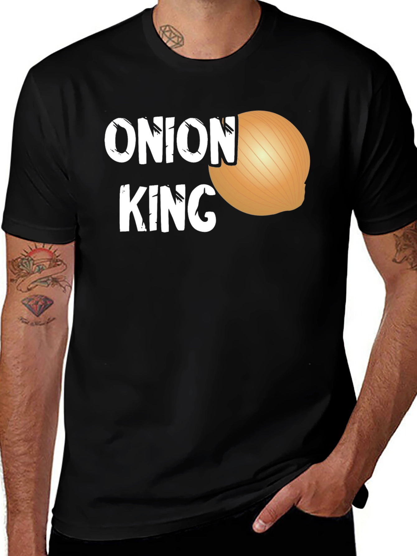 Variant 15 of Onion King Funny Graphic Tee - Black T-Shirt