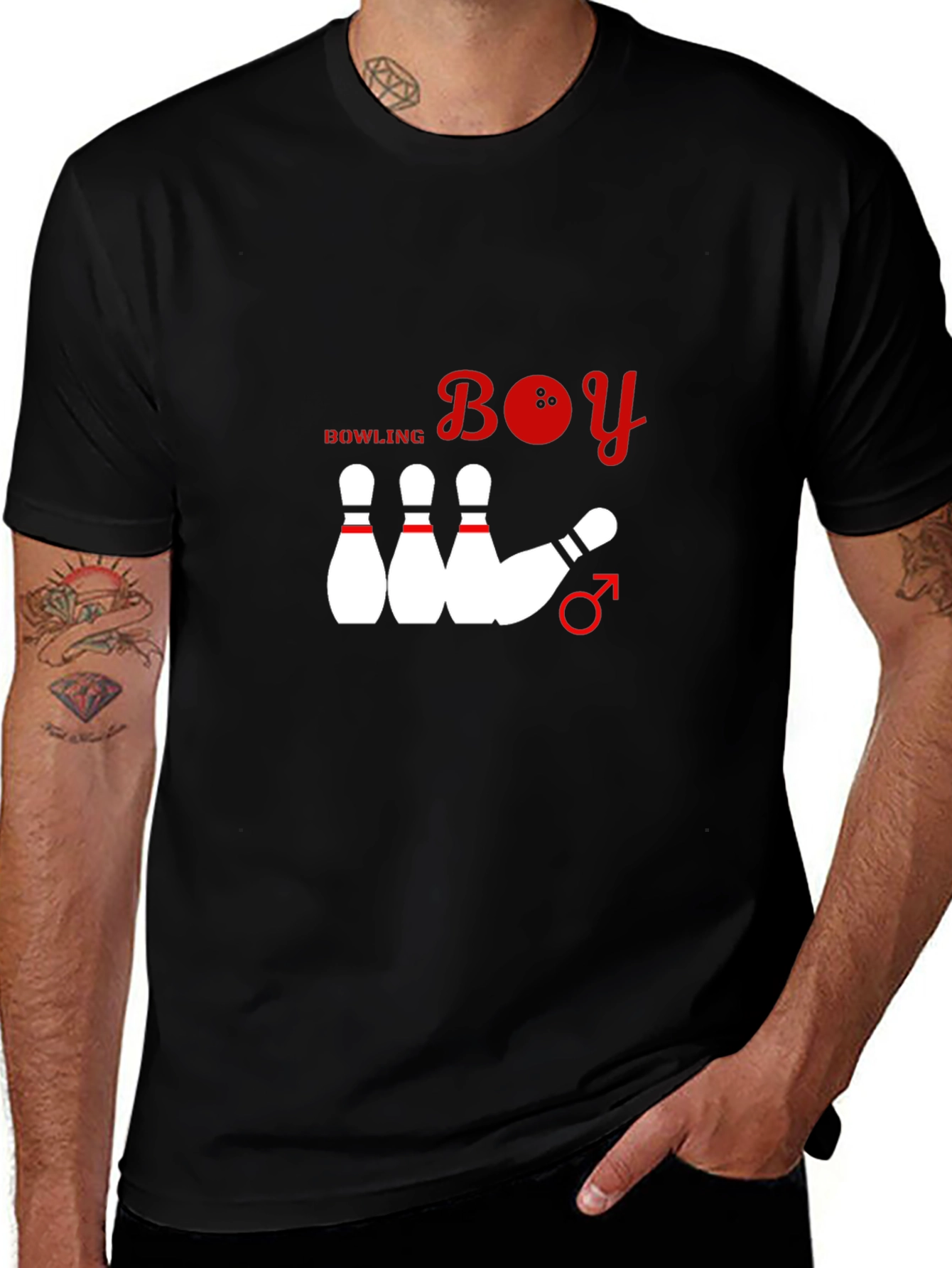 Variant 7 of Bowling Boy Graphic T-Shirt - Black