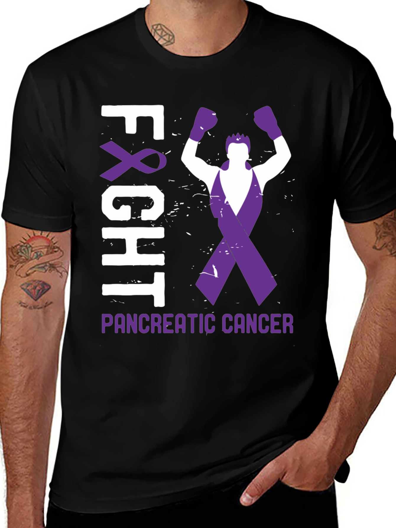 Fight Pancreatic Cancer Awareness Ribbon T-Shirt