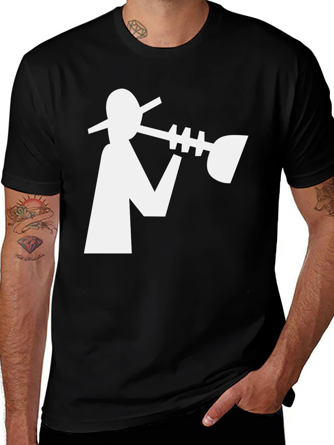 Variant 16 of Cool Jazz Player Graphic Tee - Black