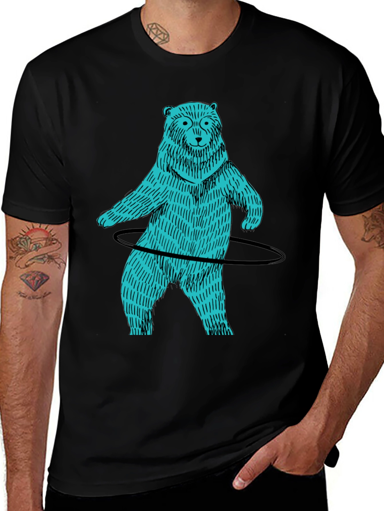 Variant 8 of Hula Hooping Bear Graphic T-Shirt