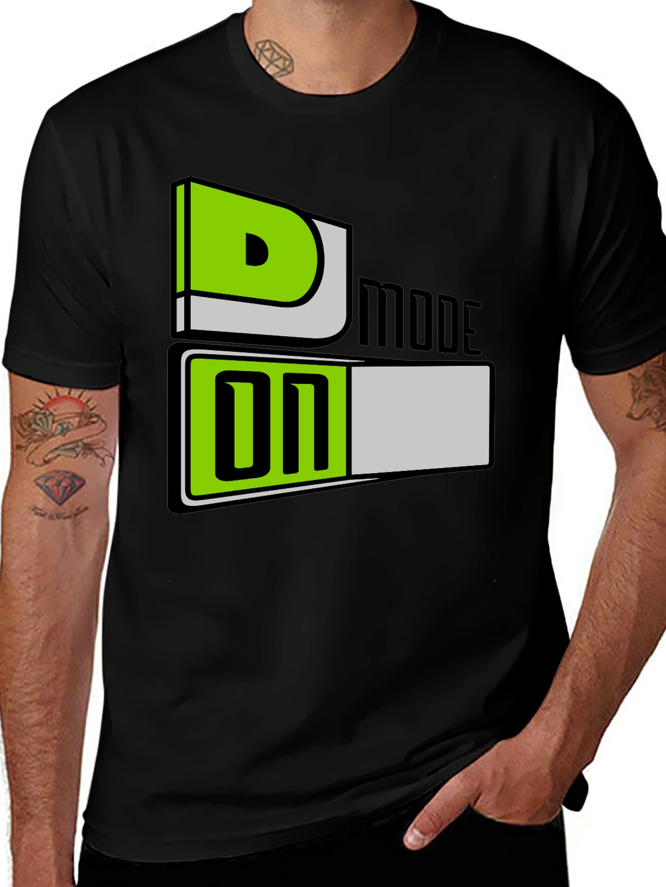 Variant 6 of D Mode On Black Graphic Tee