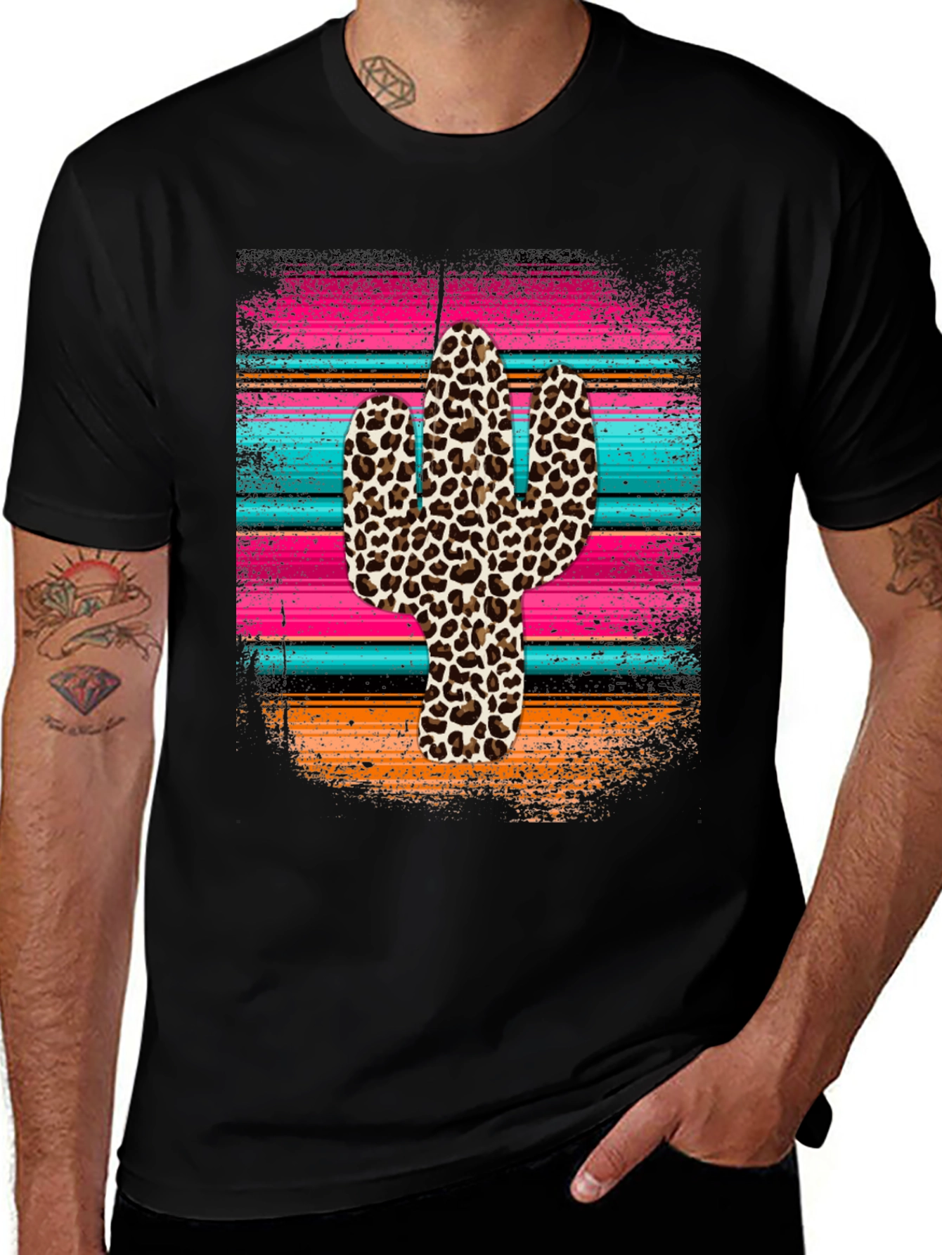 Leopard Cactus Serape Graphic Tee