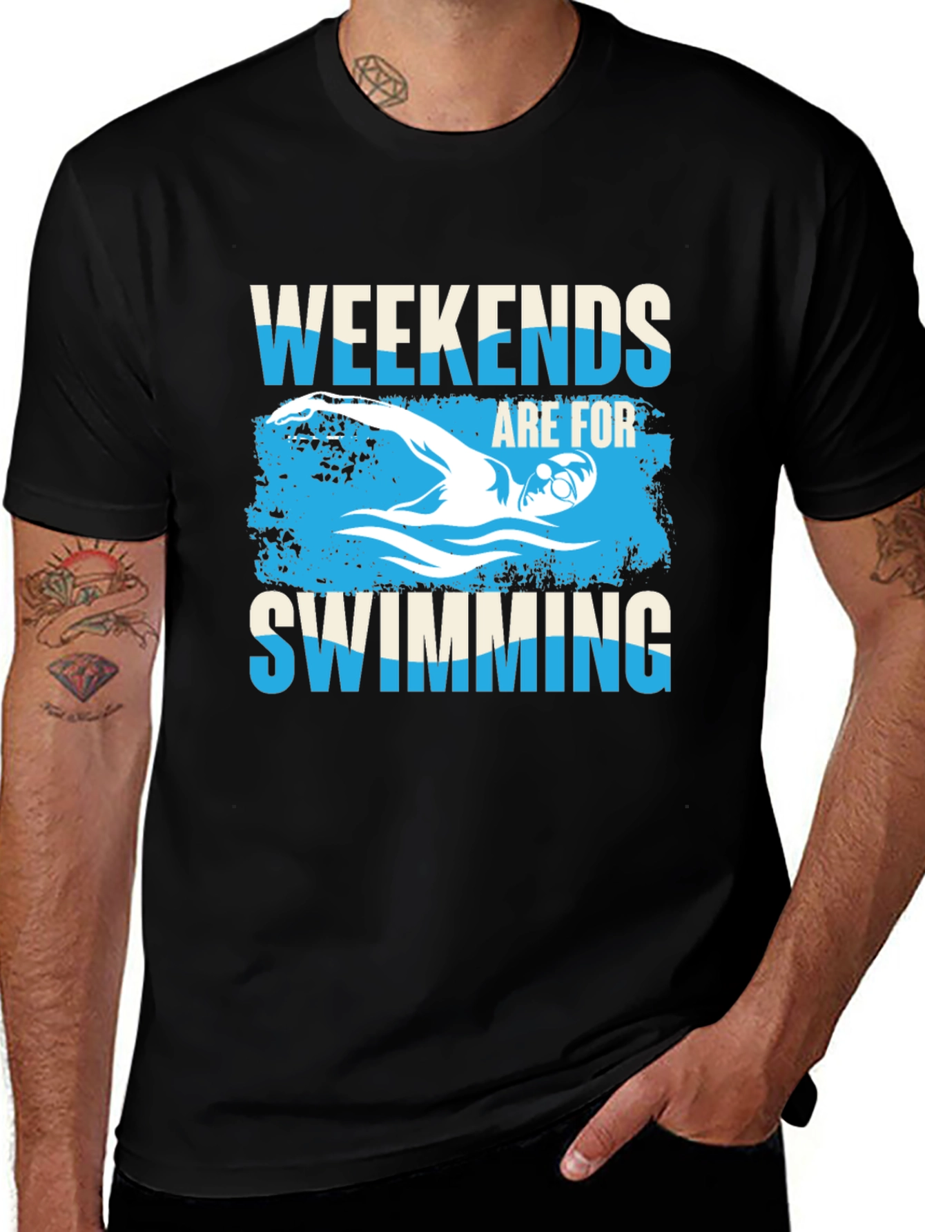 Variant 22 of Weekends Are For Swimming Graphic T-Shirt
