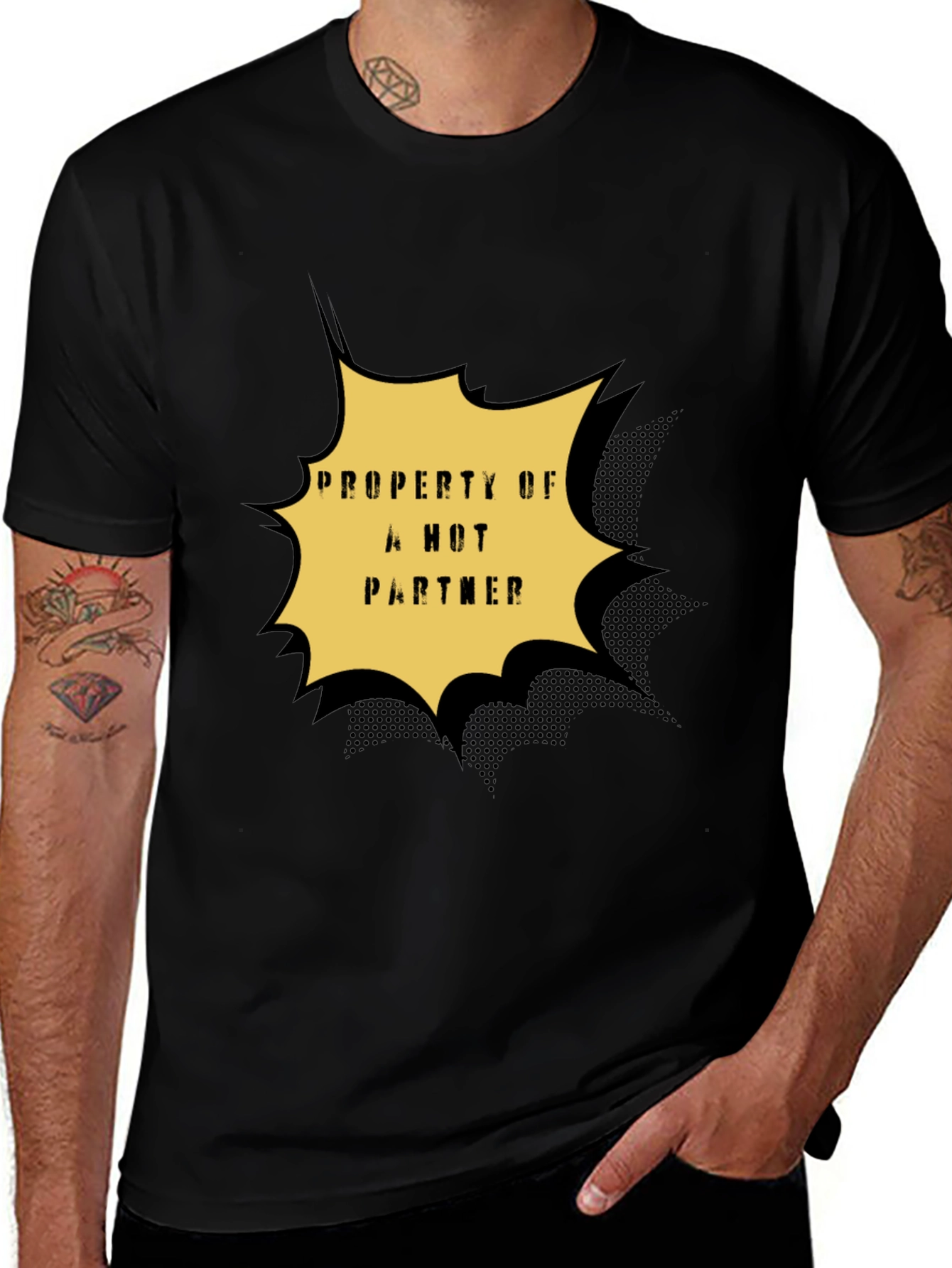 Variant 23 of Property of a Hot Partner Graphic Tee - Black
