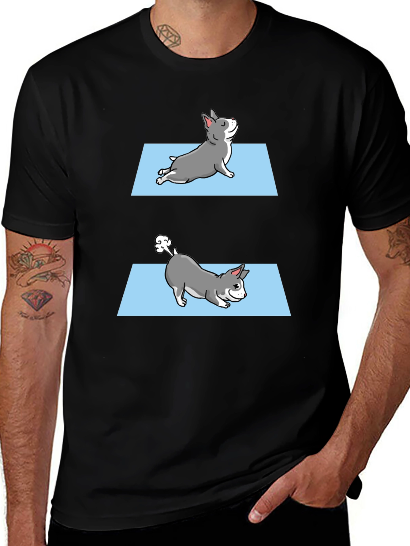 Variant 7 of Yoga Cat Black T-Shirt