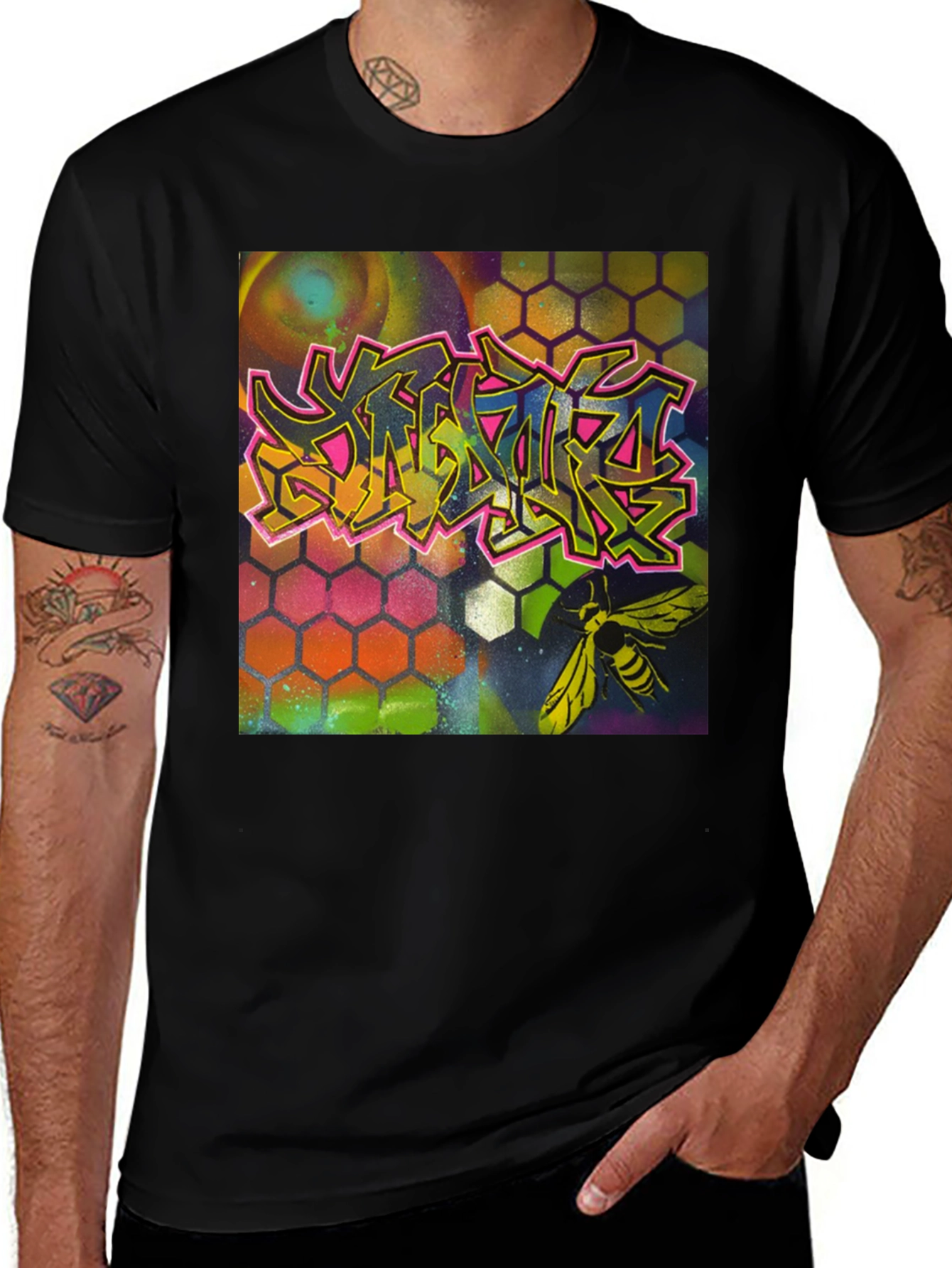 Variant 2 of Graffiti Bee Graphic Tee - Unique Art T-Shirt