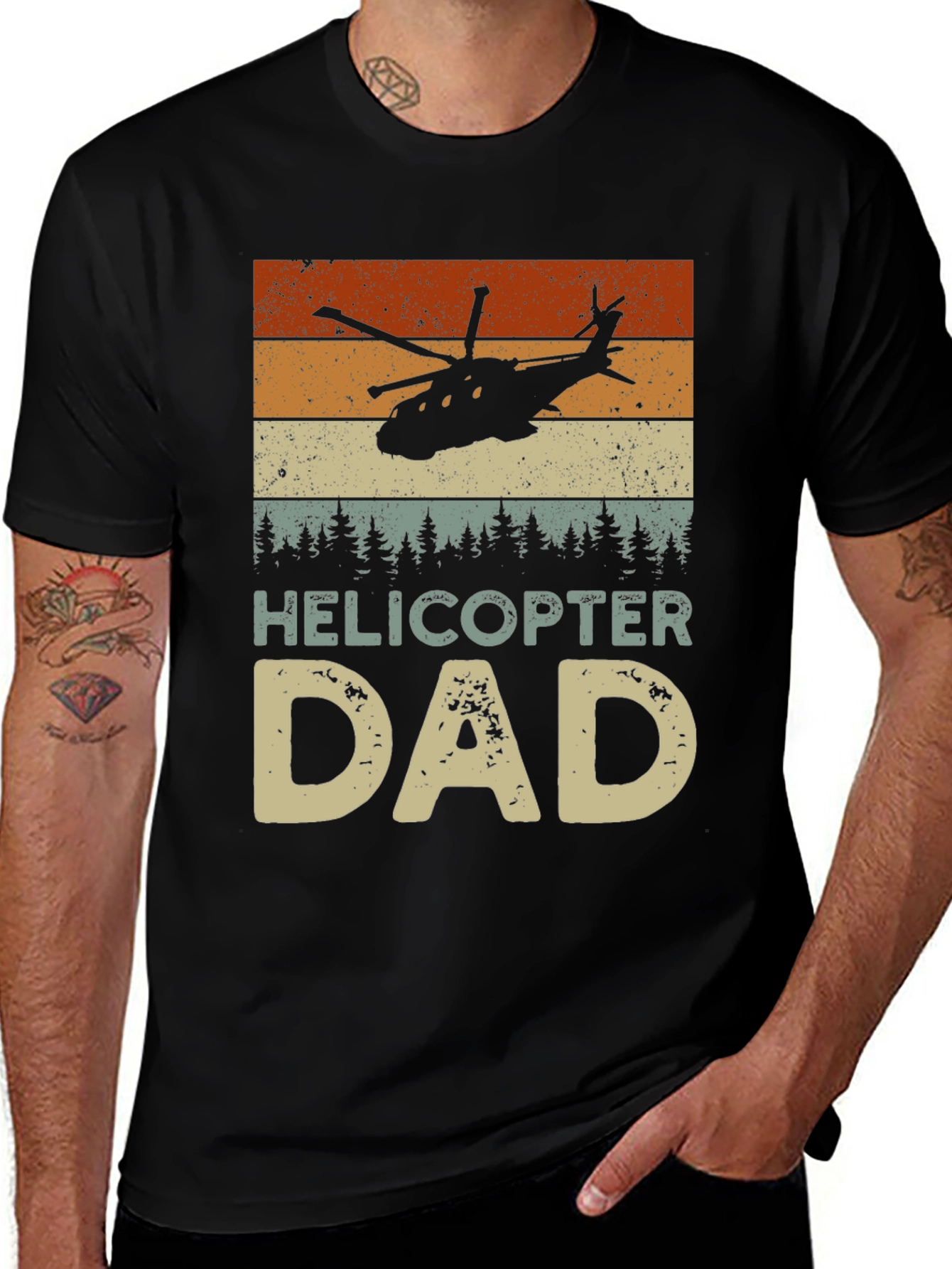 Variant 26 of Helicopter Dad Graphic Tee - Vintage Style