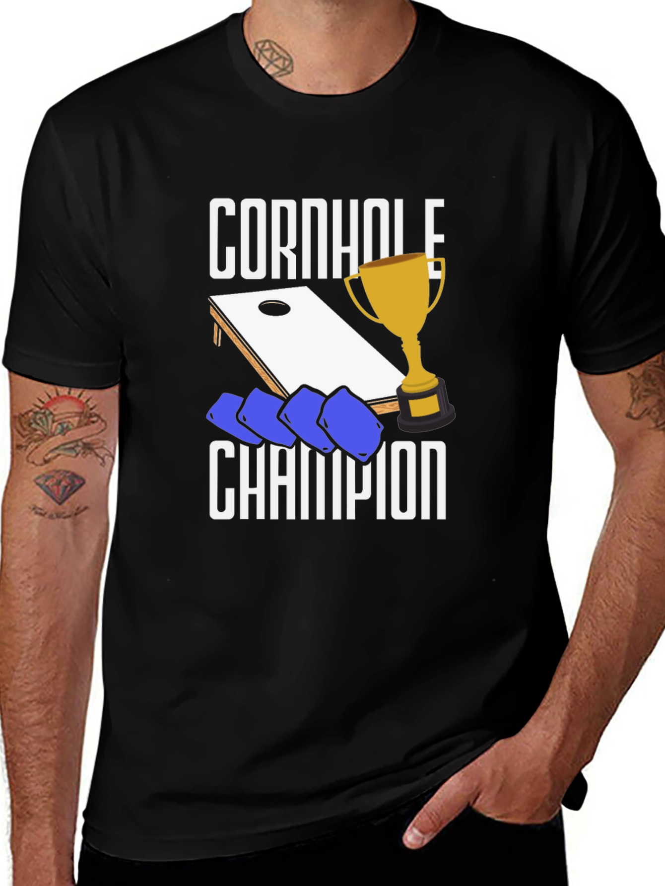 Variant 23 of Cornhole Champion Graphic T-Shirt