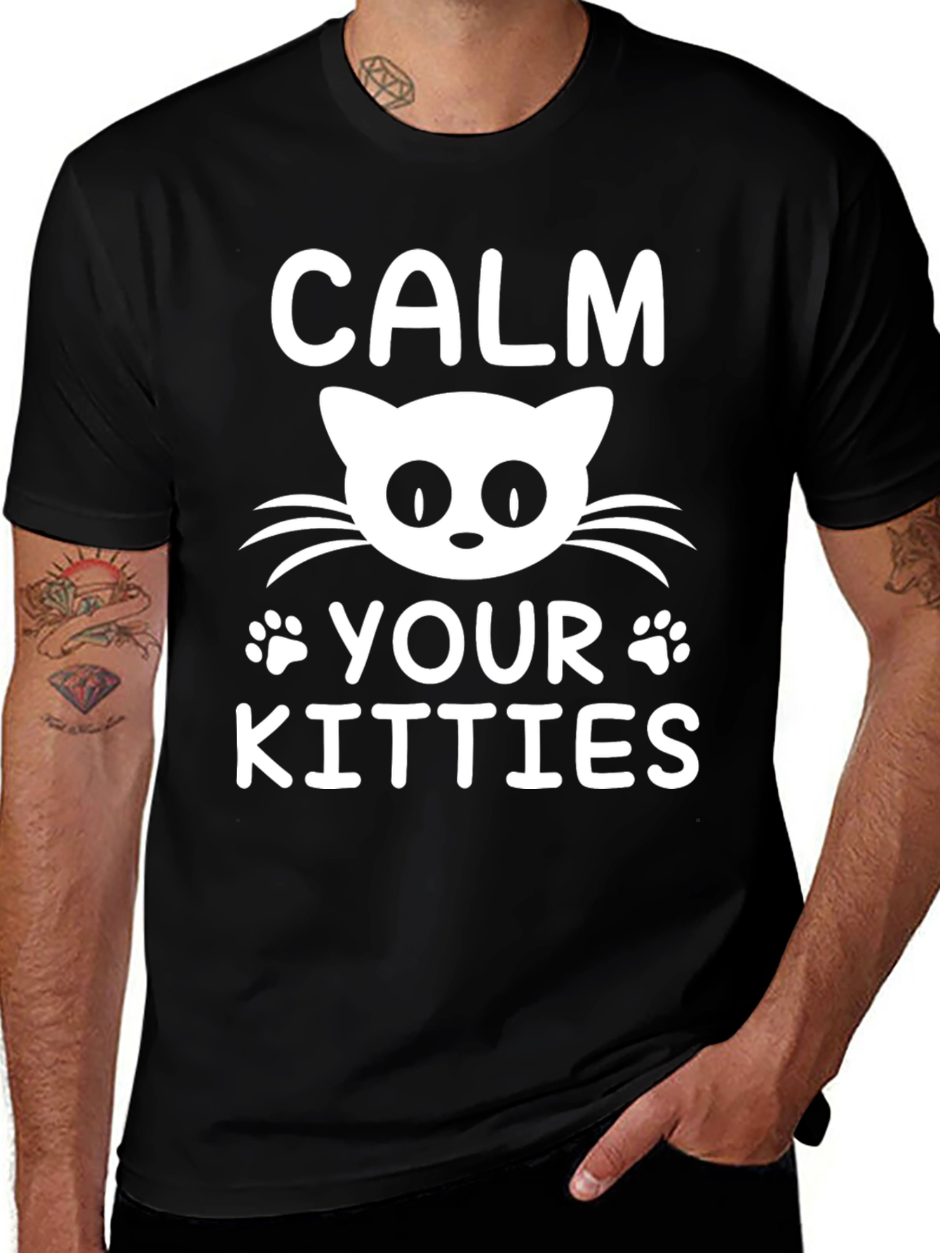 Variant 11 of Calm Your Kitties Cat T-Shirt Funny Novelty Tee