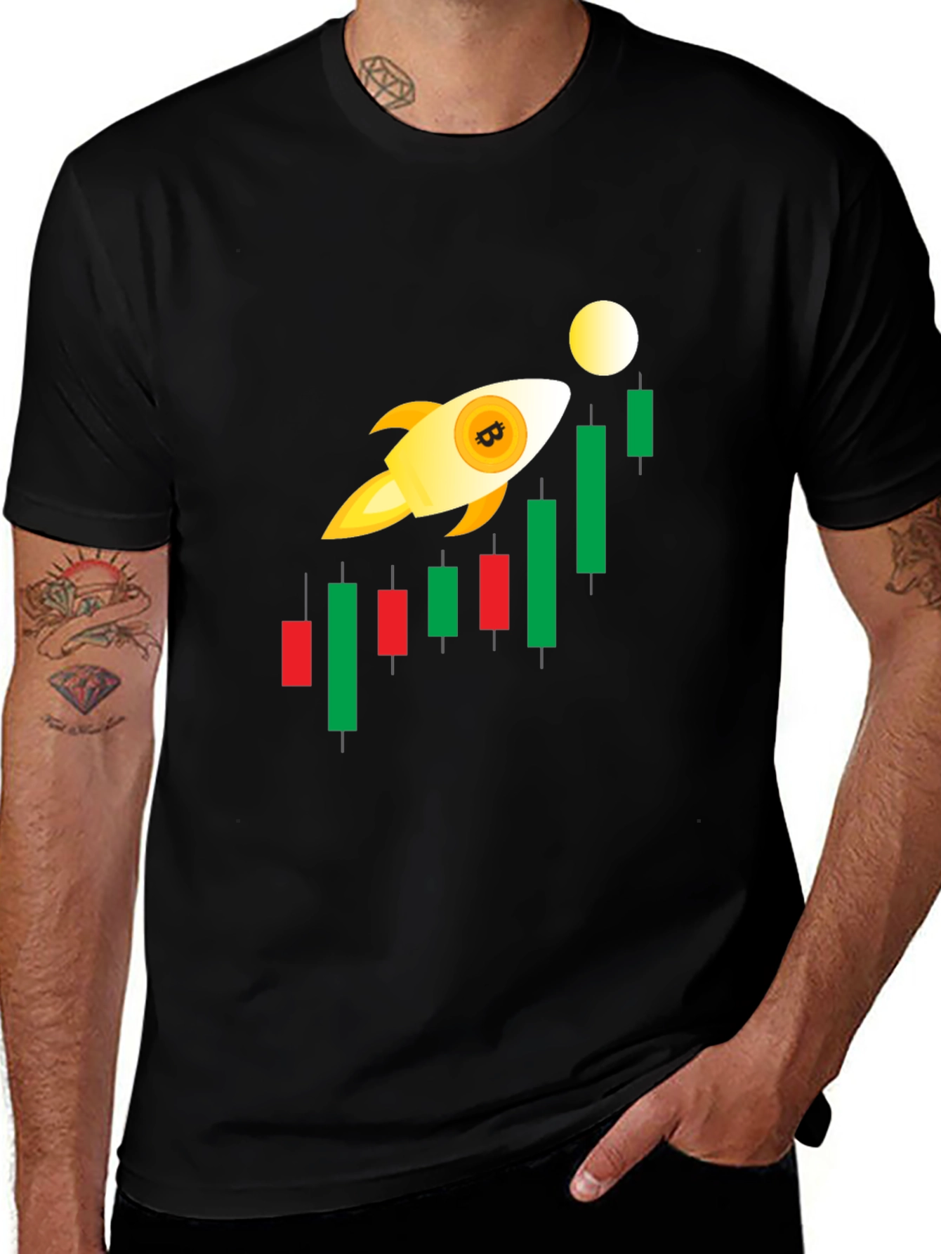 Bitcoin Rocket T-Shirt - Crypto Trading Bull Market Tee