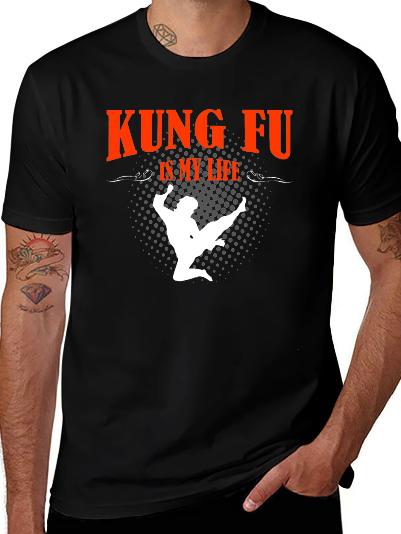 Kung Fu Is My Life Black Graphic T-Shirt