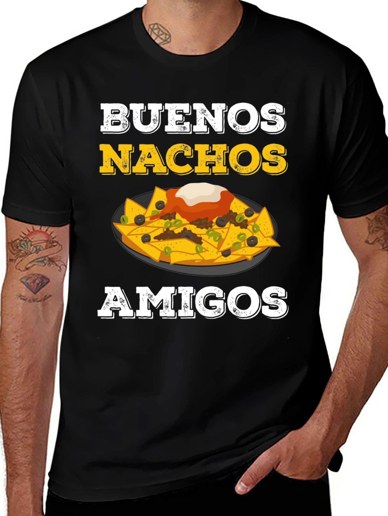 Variant 22 of Buenos Nachos Amigos T-Shirt - Funny Foodie Tee