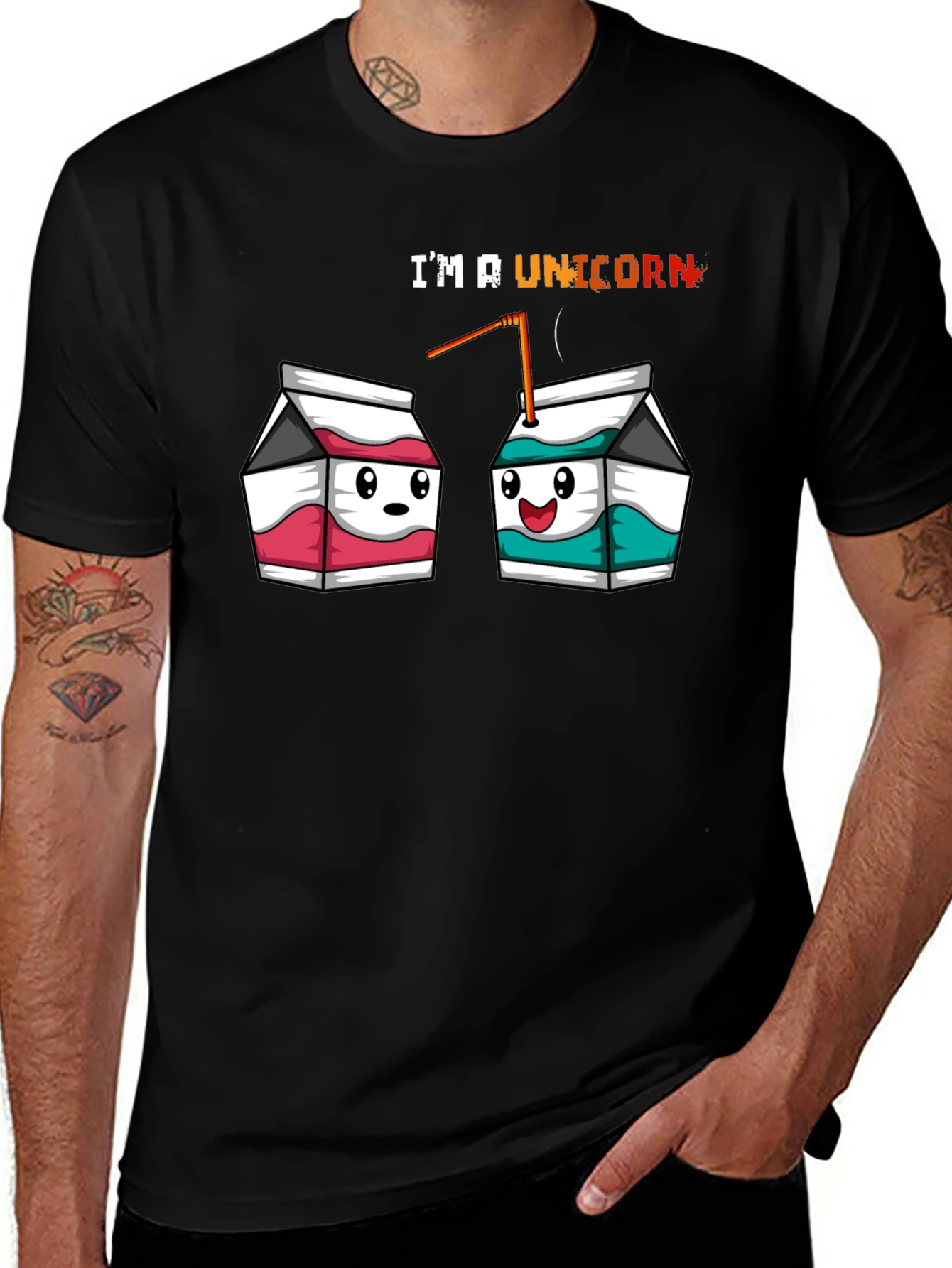 I'm A Unicorn Milk Cartoon T-Shirt