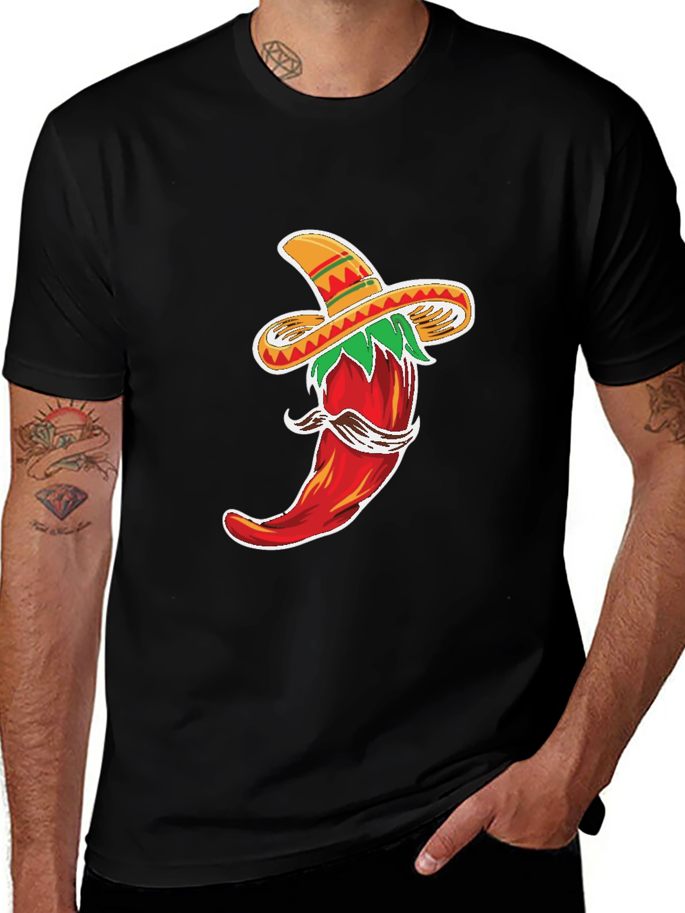 Variant 28 of Chili Pepper Sombrero Graphic T-Shirt