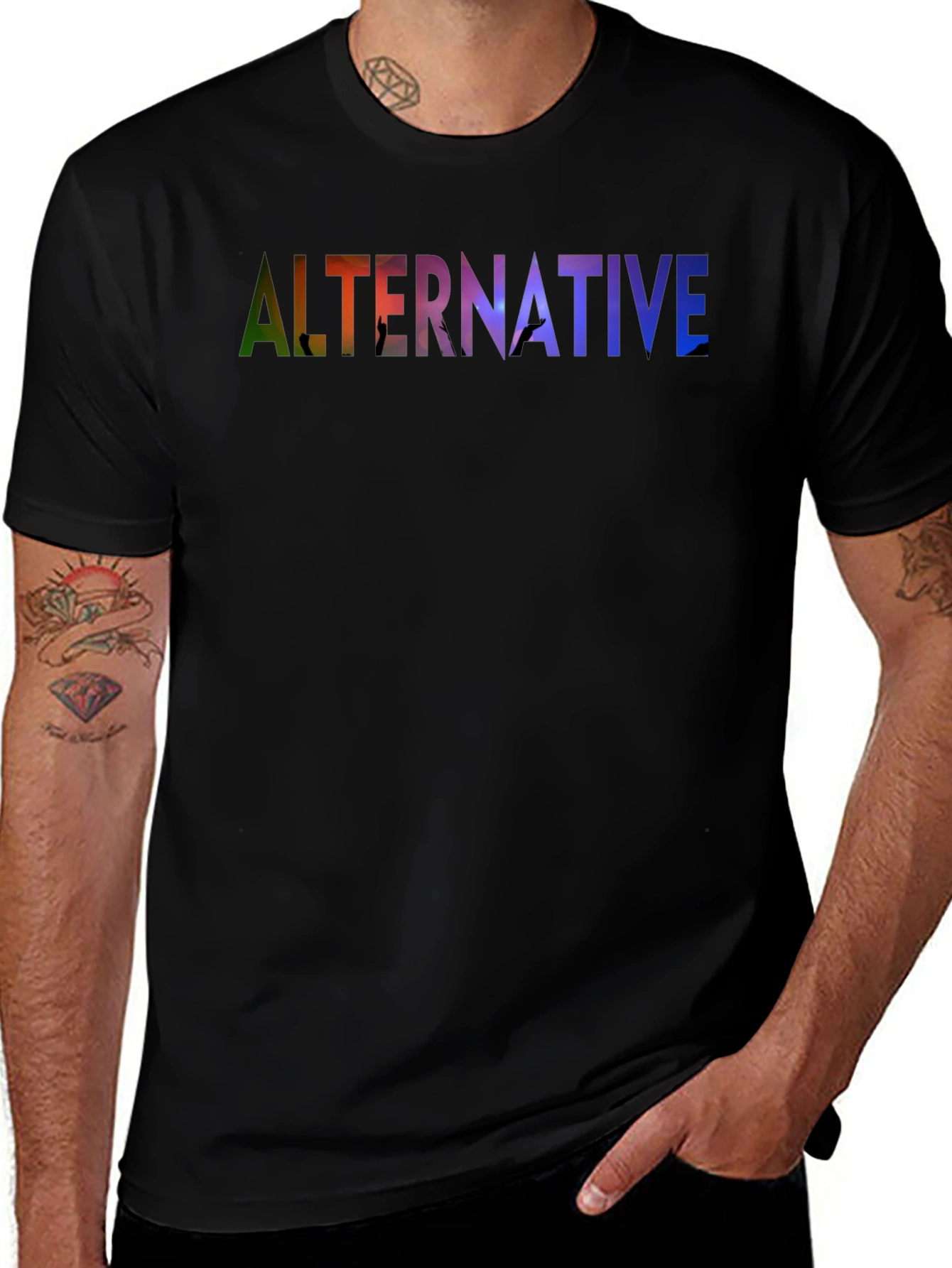 Variant 17 of Alternative Graphic Print Black T-Shirt