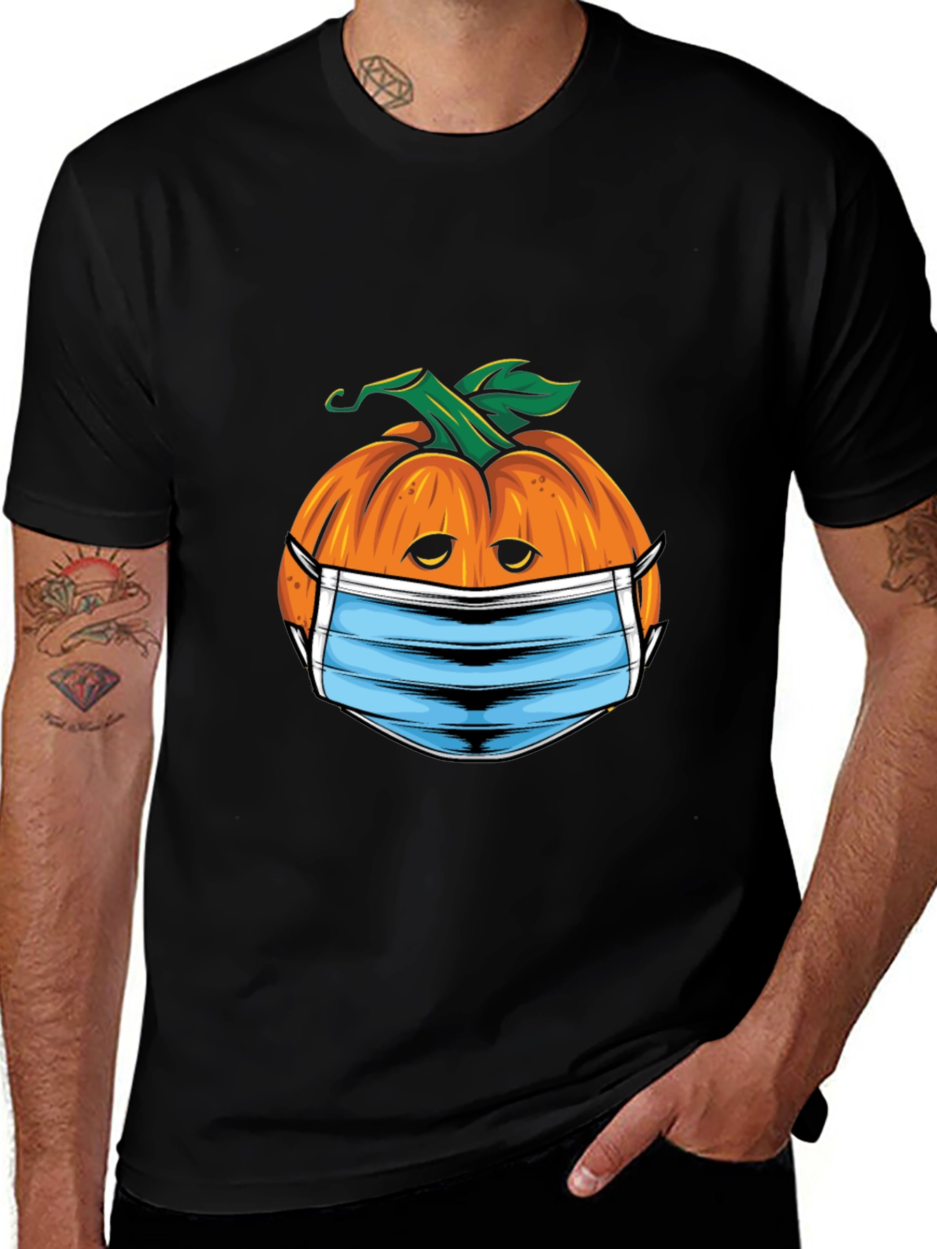 Variant 30 of Masked Pumpkin Graphic Tee - Halloween Ready!
