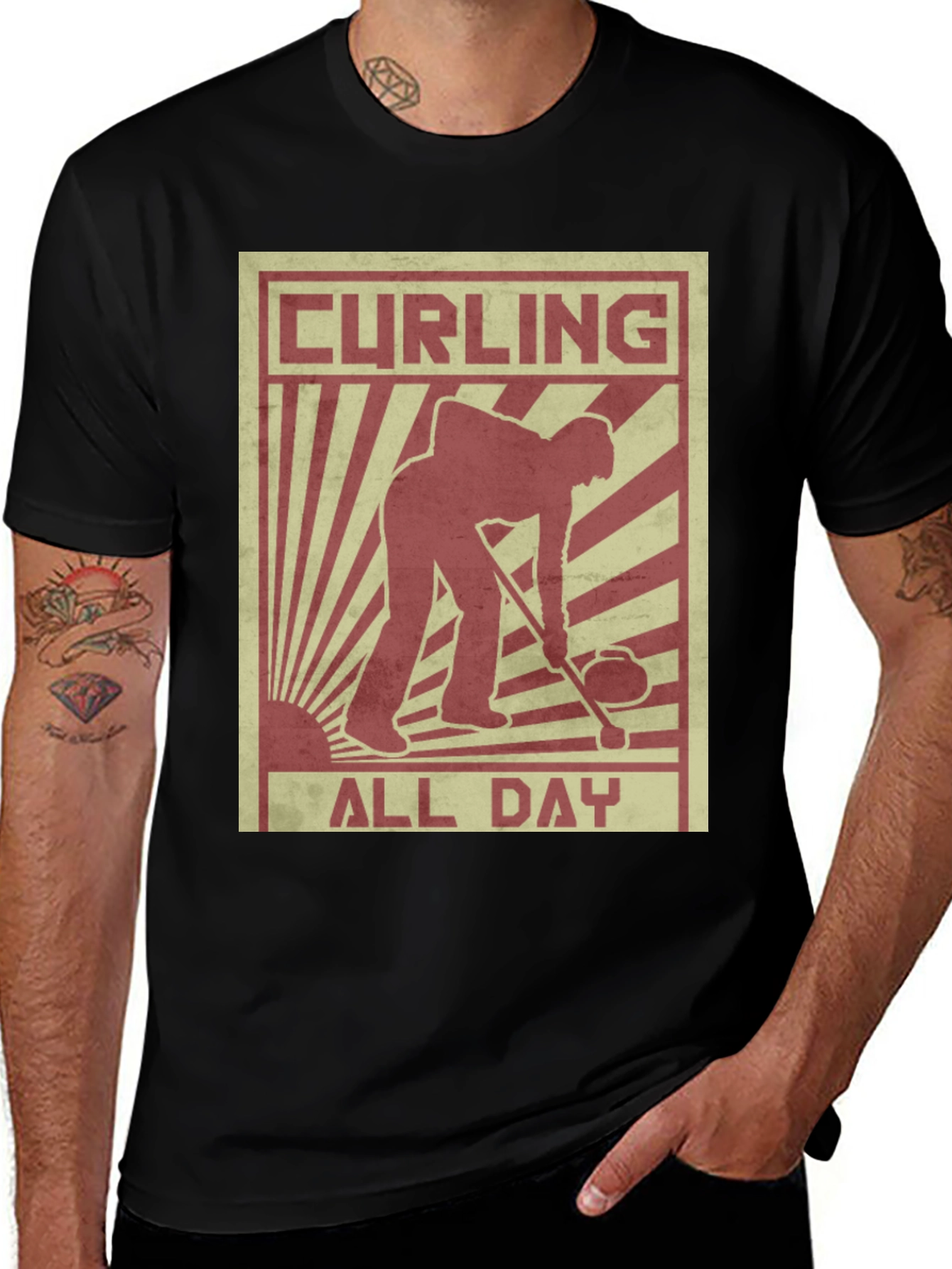 Variant 29 of Curling All Day Graphic T-Shirt