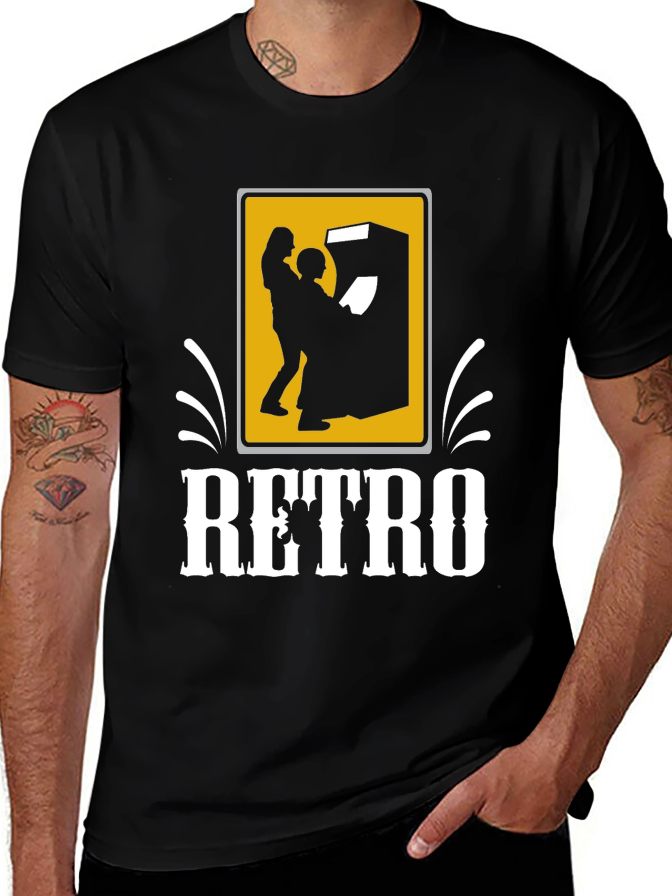 Variant 17 of Retro Arcade Gamer T-Shirt - Black