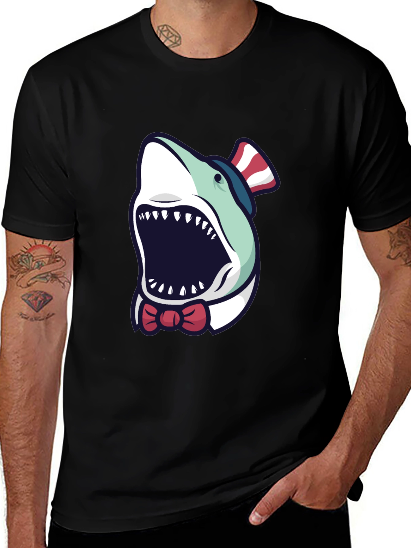 Variant 6 of Patriotic Shark T-Shirt - USA Design