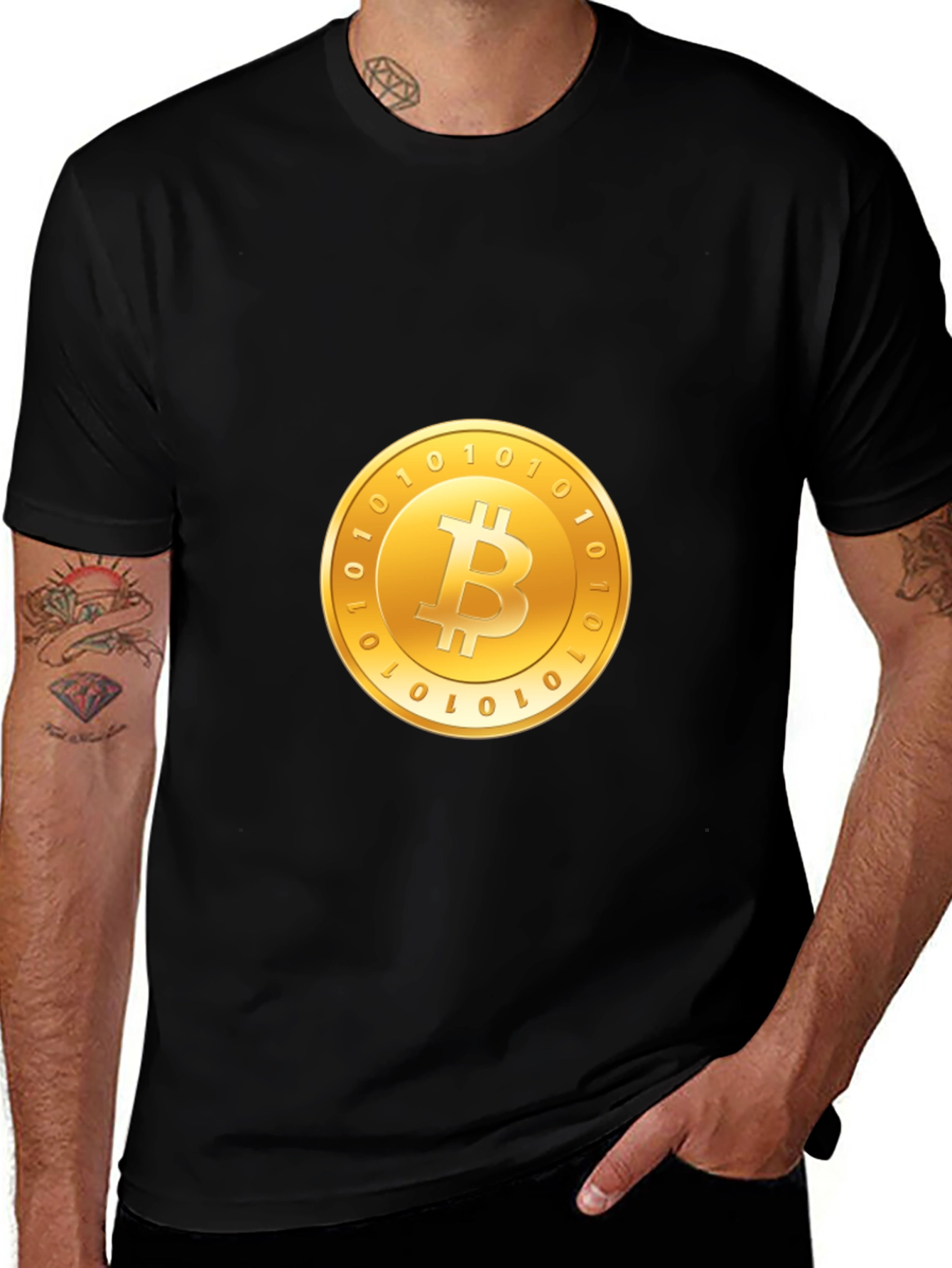 Bitcoin Crypto T-Shirt - Golden Coin Design