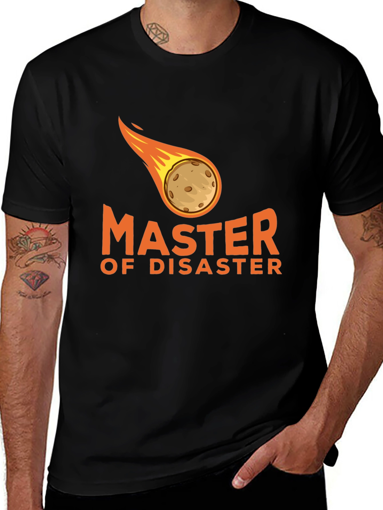 Variant 15 of Master of Disaster Men's Graphic Tee - Meteor Design