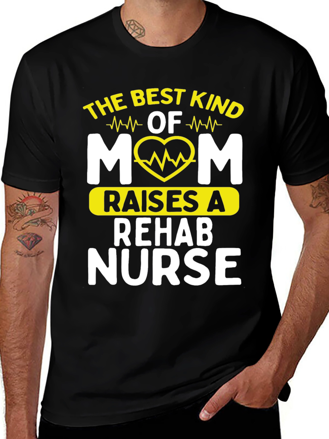 Black Best Kind of Mom Rehab Nurse T-Shirt main image