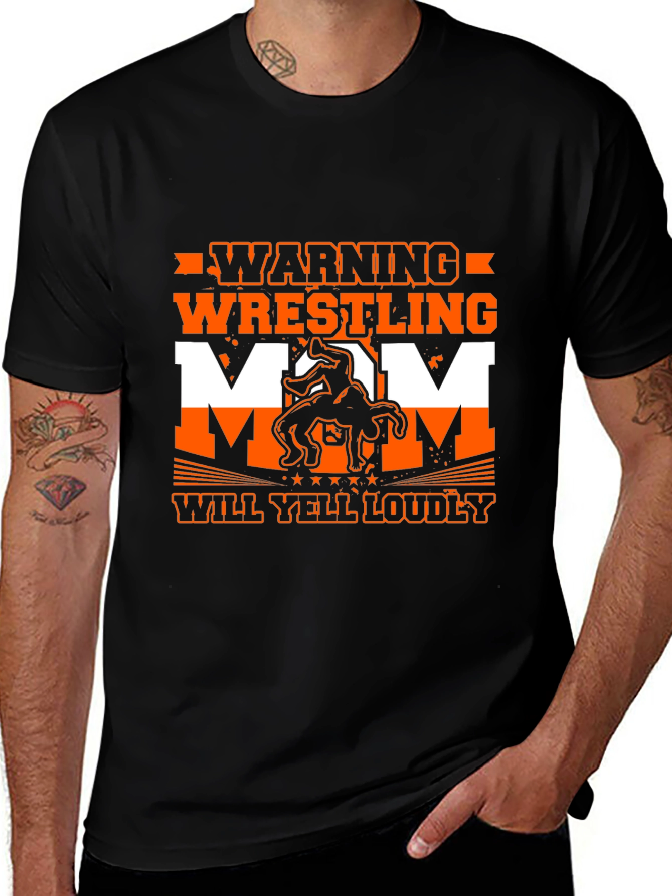 Variant 7 of Warning Wrestling Mom T-Shirt