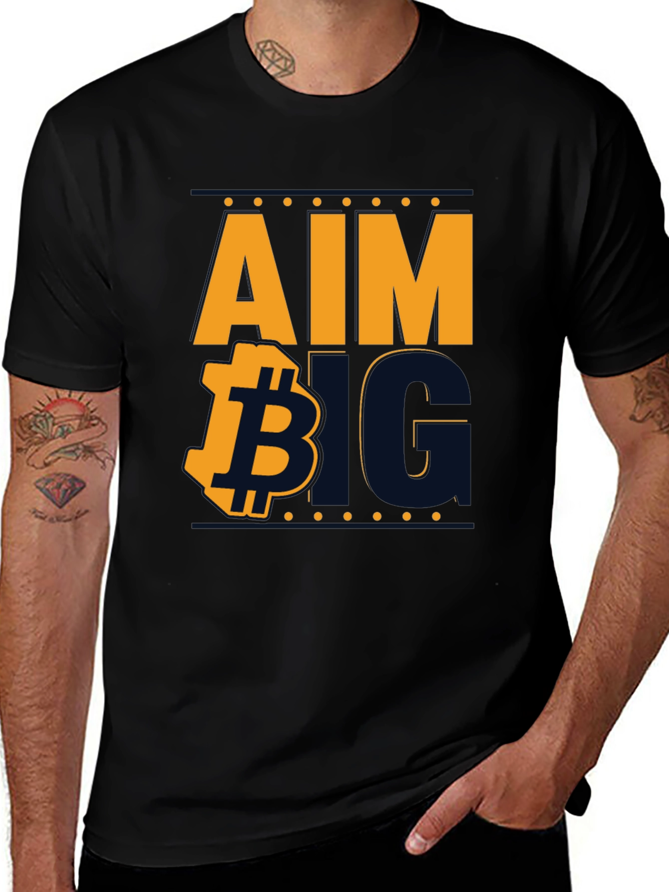 Aim Big Bitcoin Graphic Tee - Black
