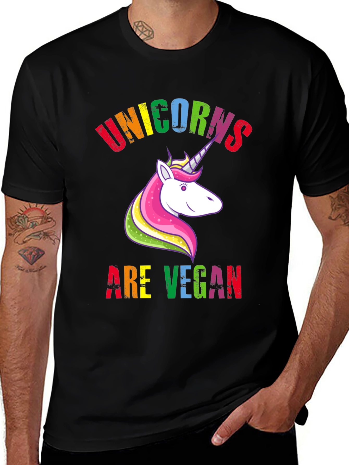 Variant 15 of Unicorns Are Vegan Black Graphic Tee