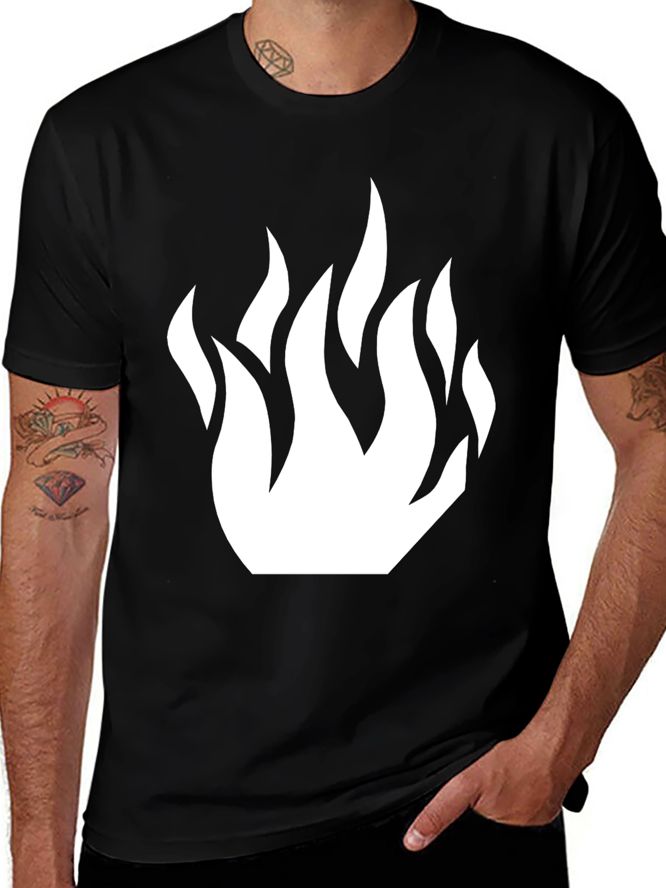 Variant 14 of Flame Graphic Black T-Shirt