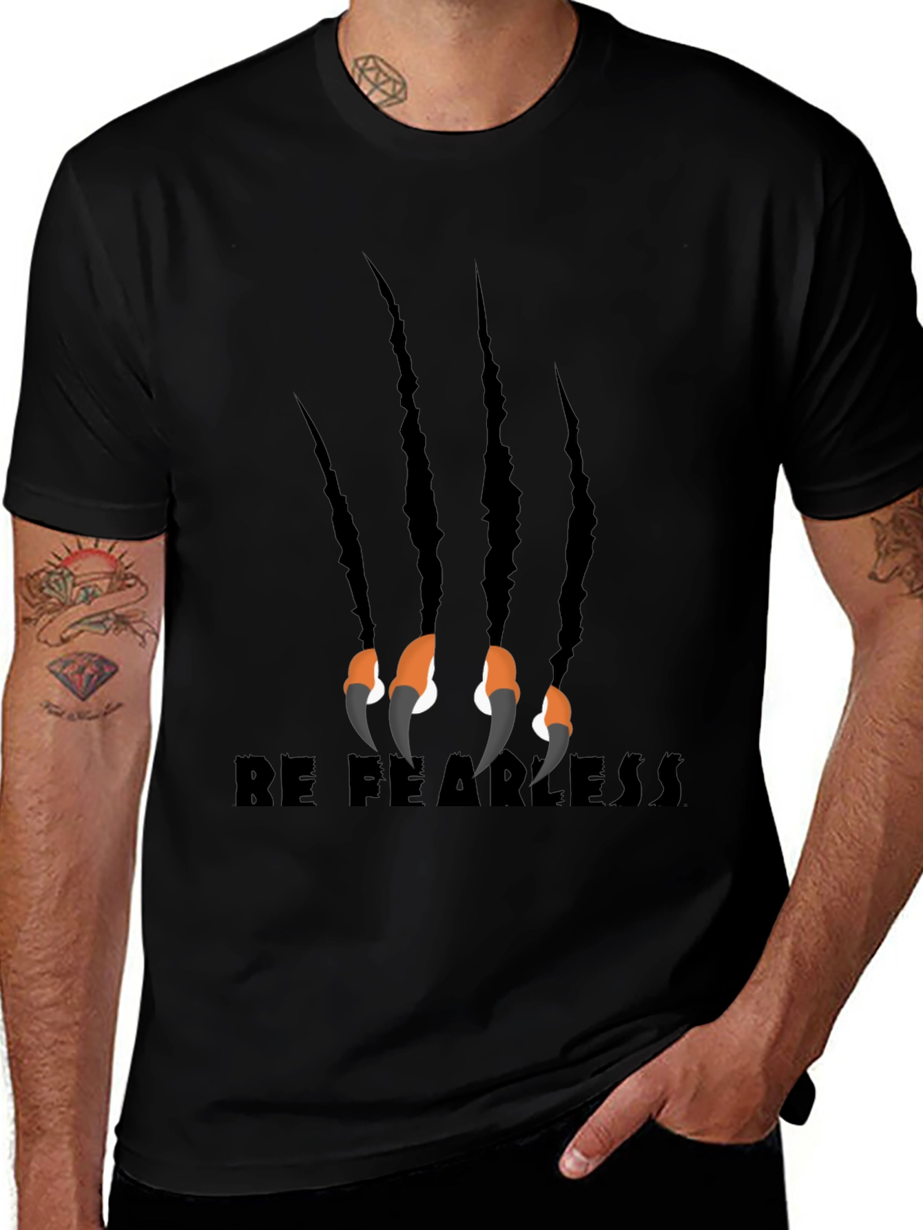 Variant 28 of Be Fearless Claw Graphic Black T-Shirt