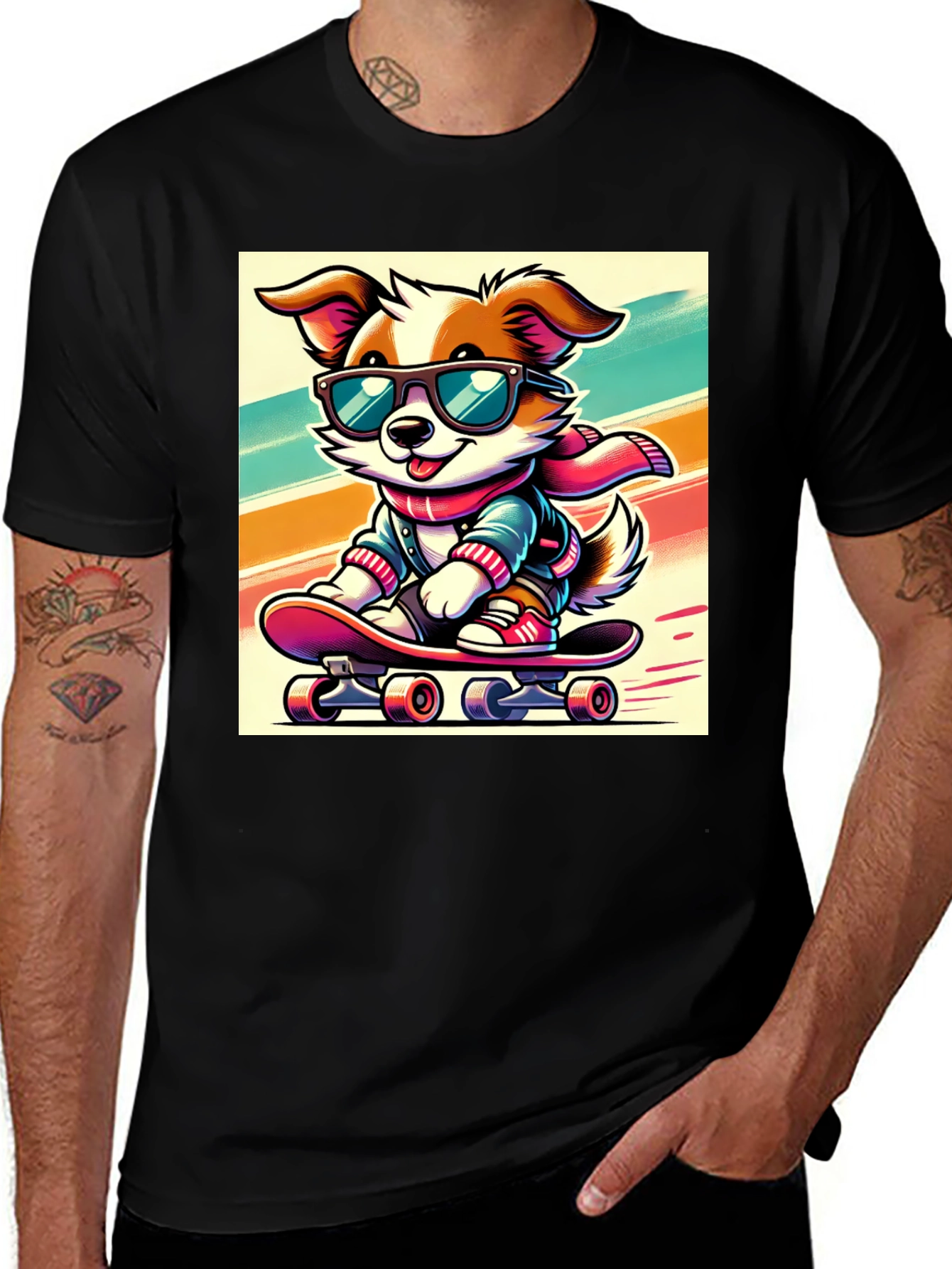 Variant 10 of Cool Dog Skateboard Graphic Tee